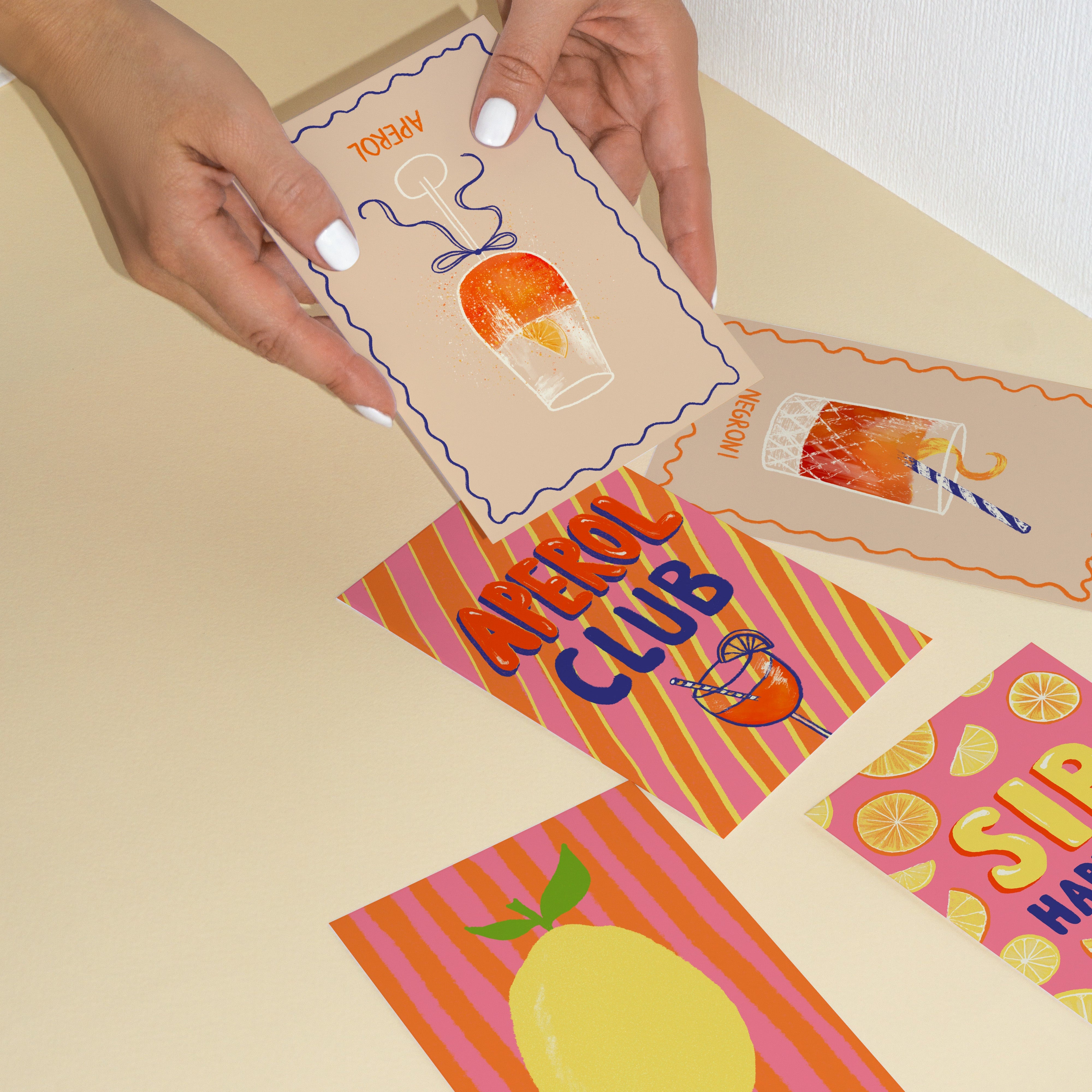 POSTKARTEN-SET COCKTAIL MIT 5 KARTEN