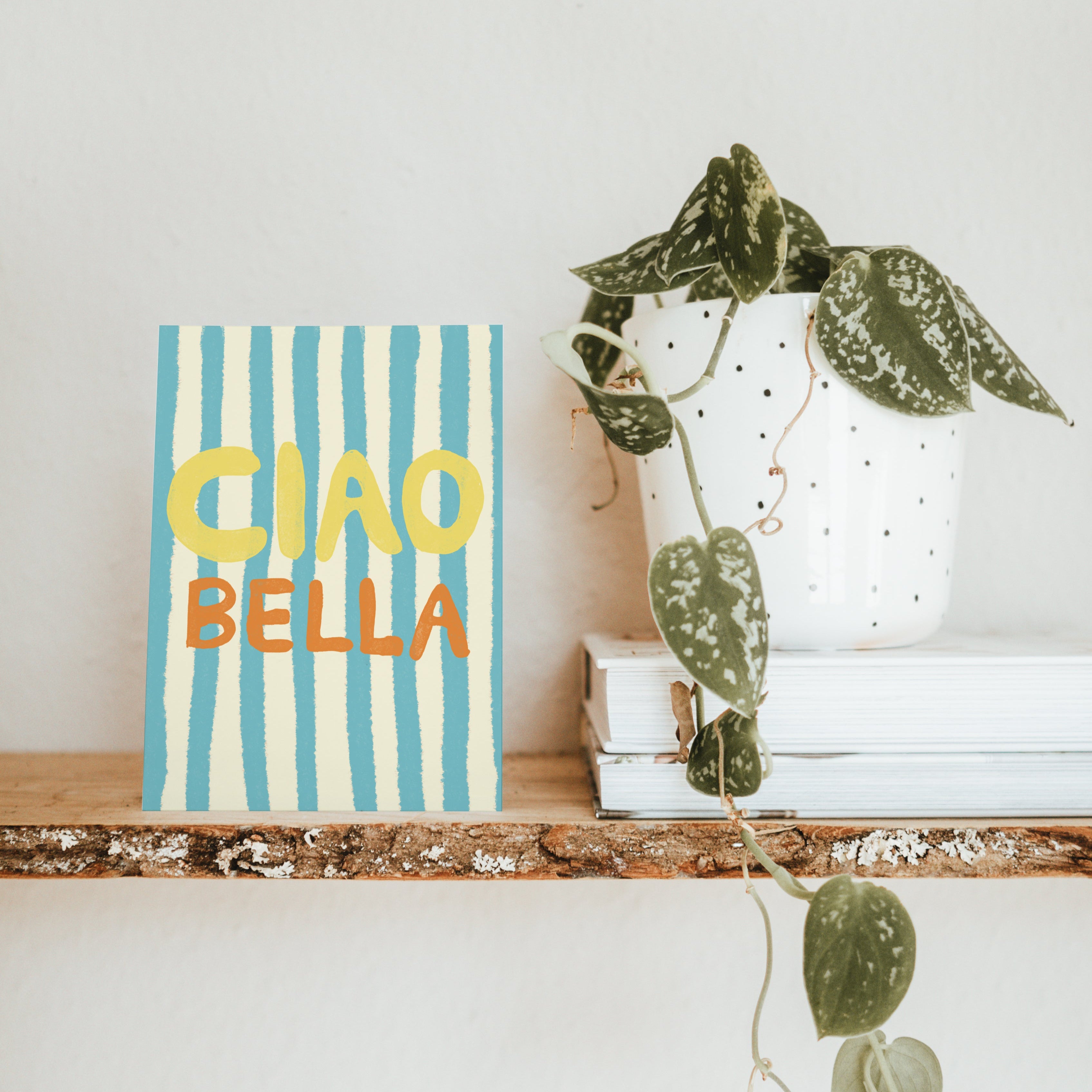 POSTKARTE CIAO BELLA HELLBLAU