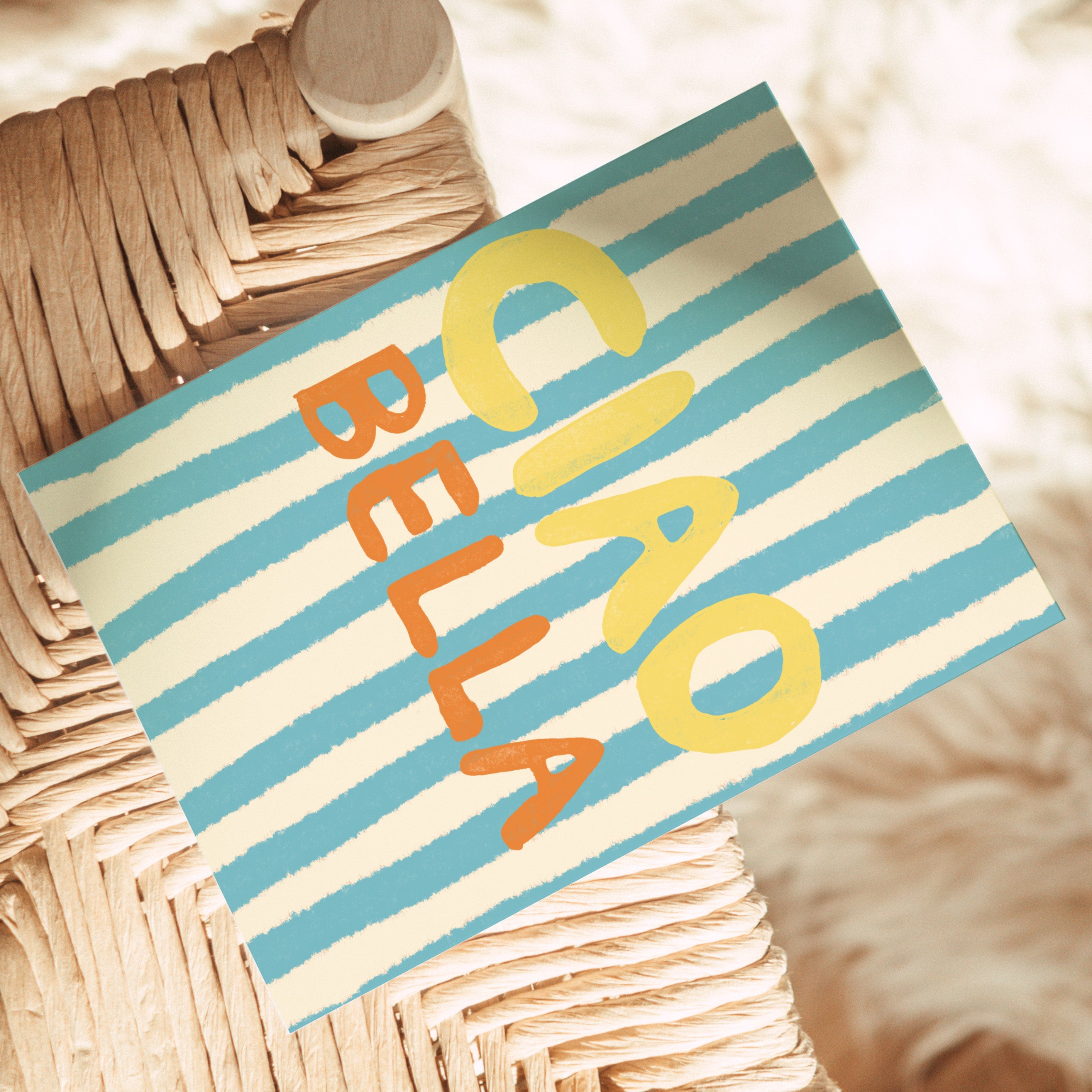 POSTKARTE CIAO BELLA HELLBLAU