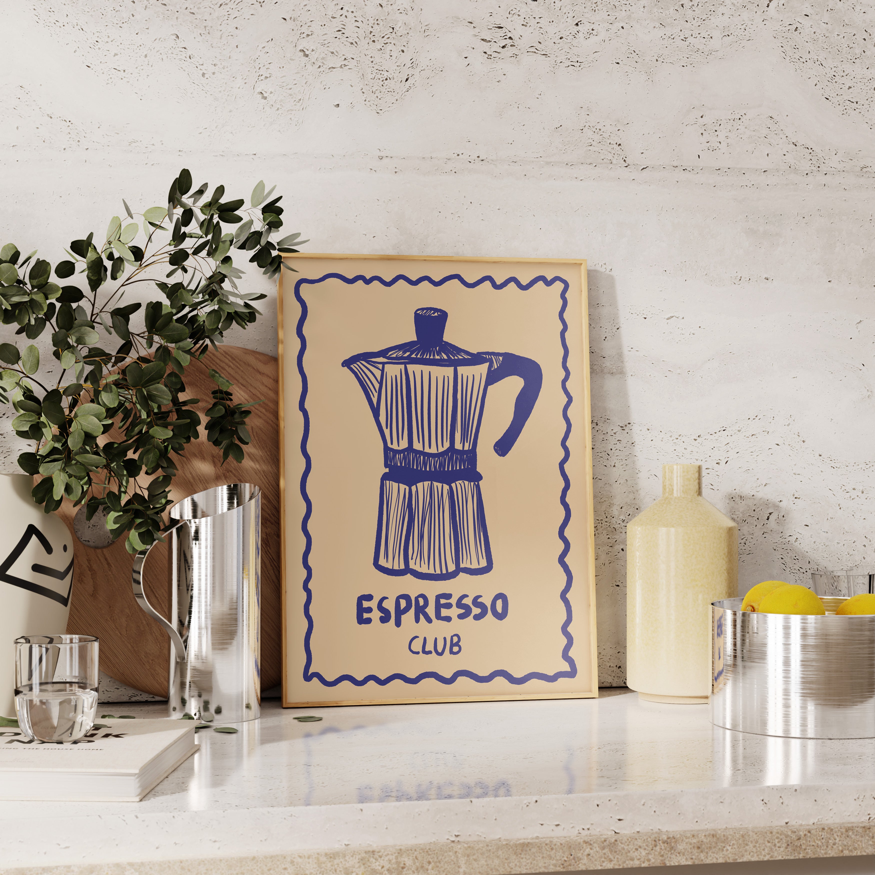 POSTER ESPRESSO CLUB BLAU