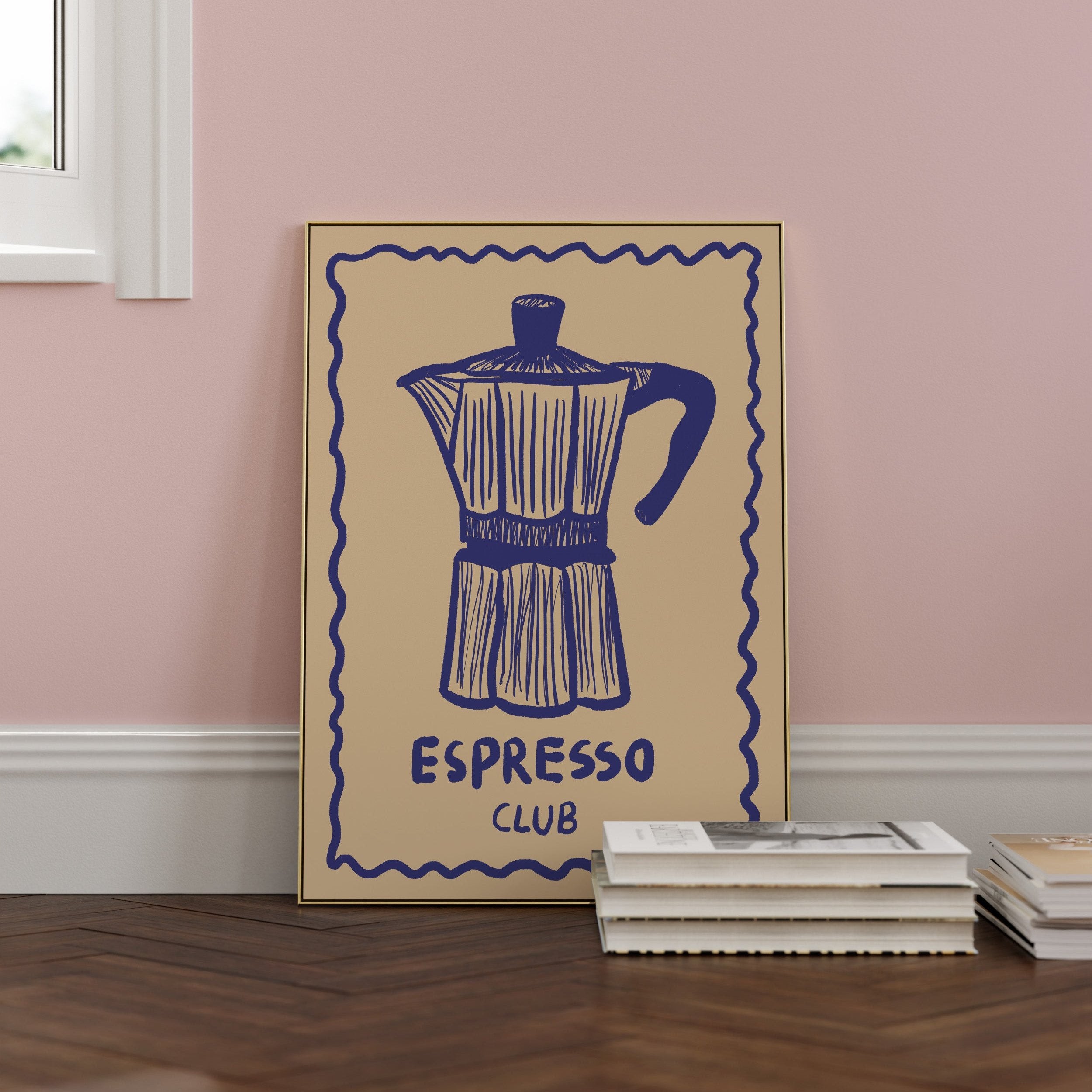 POSTER ESPRESSO CLUB BLAU