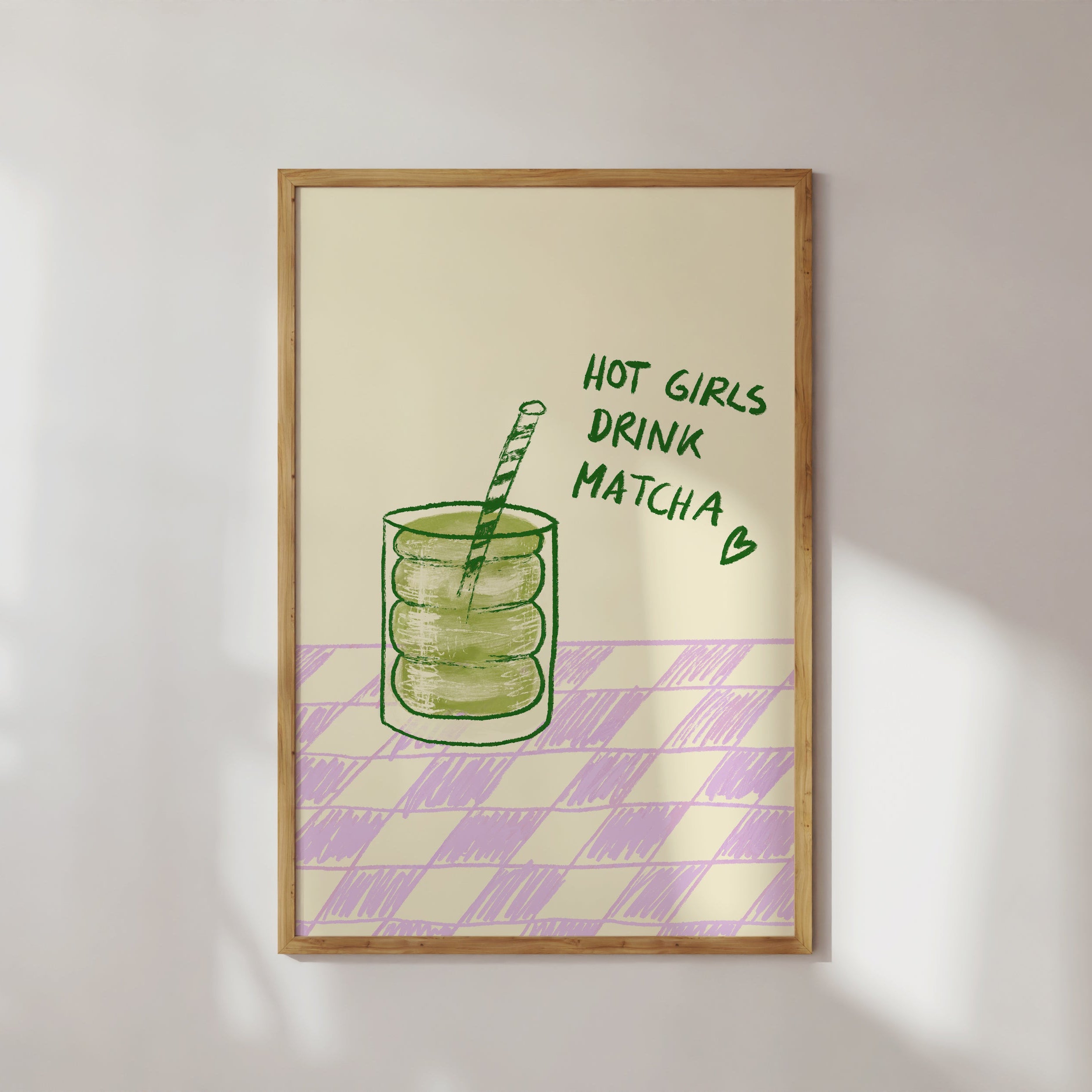 POSTER HOT GIRLS DRINK MATCHA