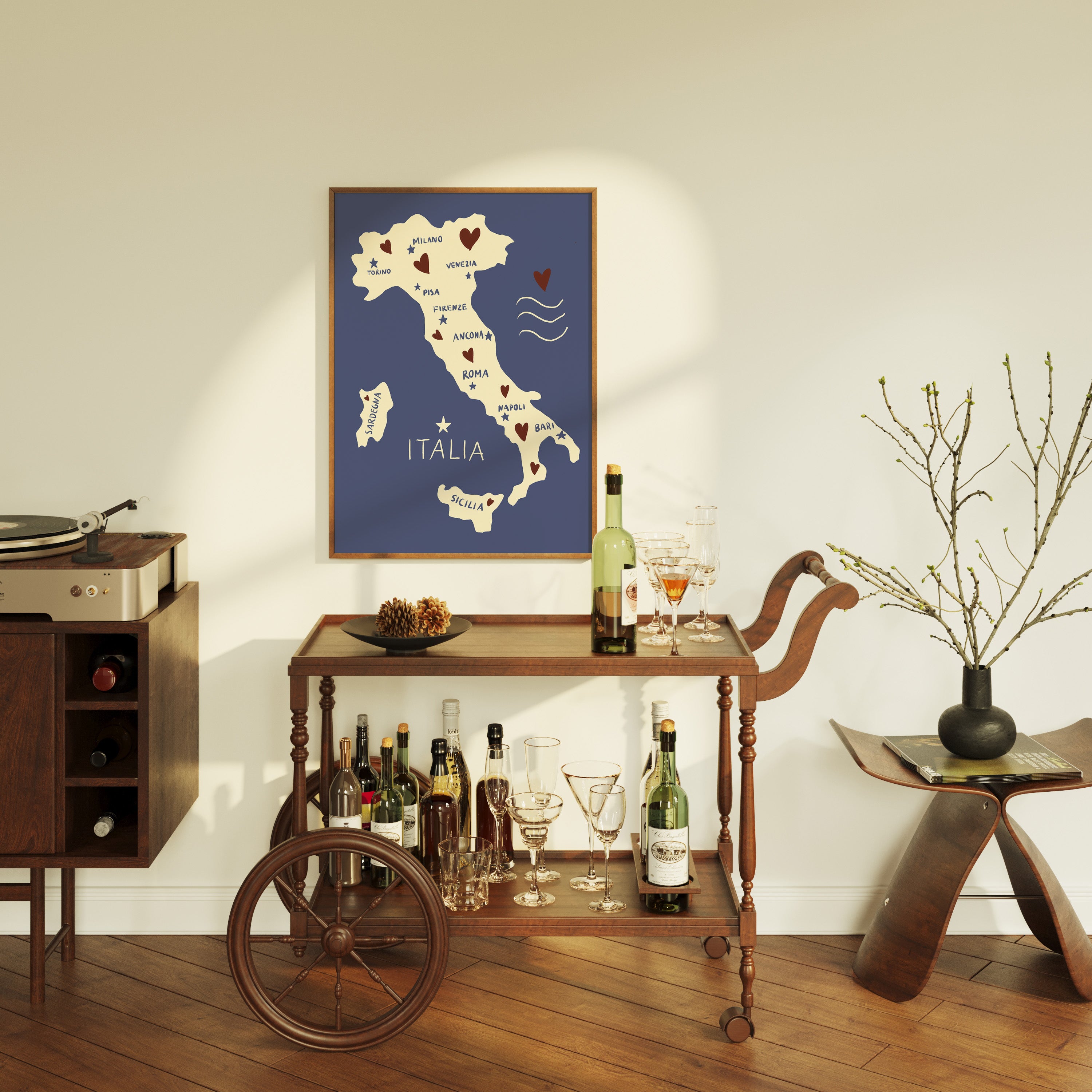 POSTER ITALIEN KARTE