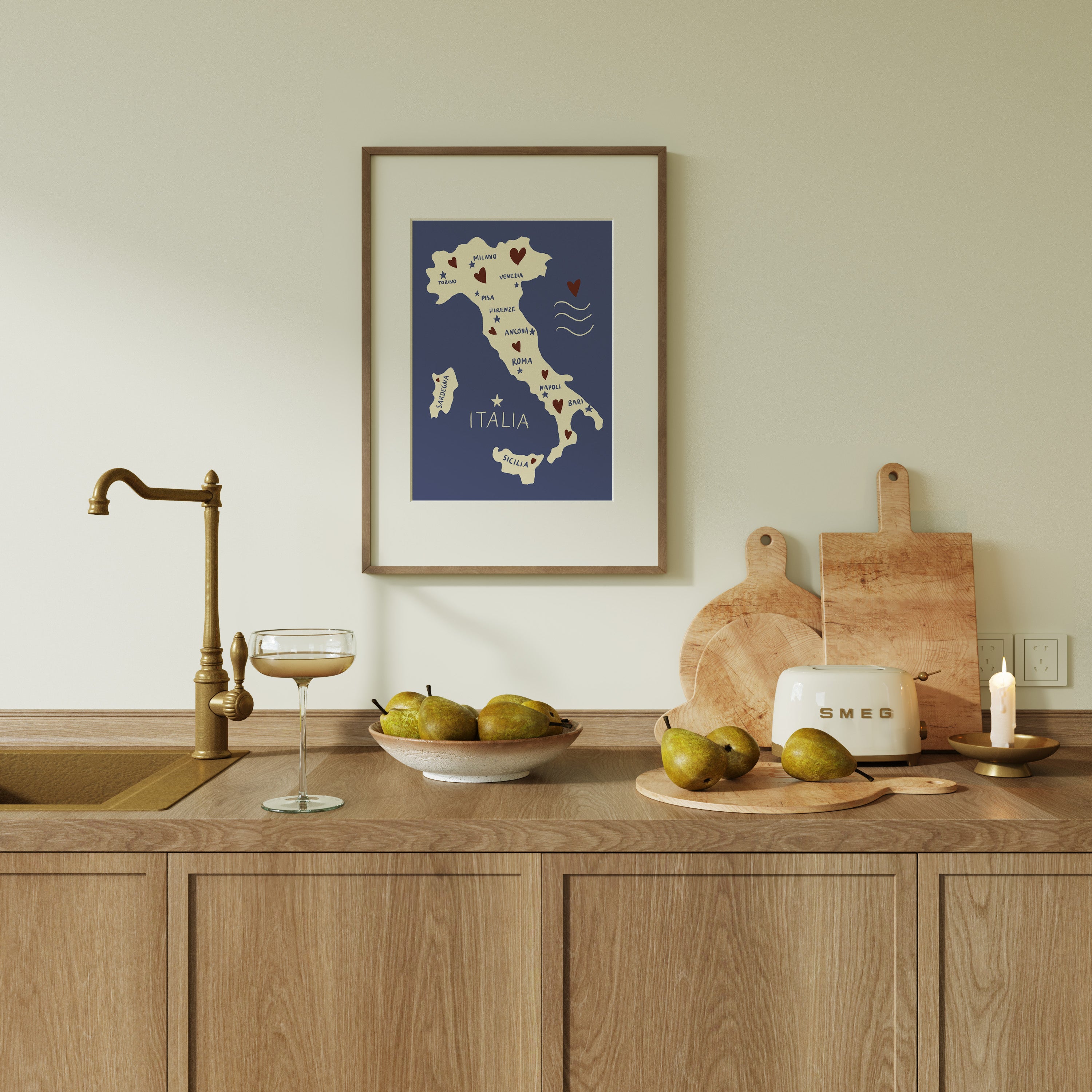 POSTER ITALIEN KARTE