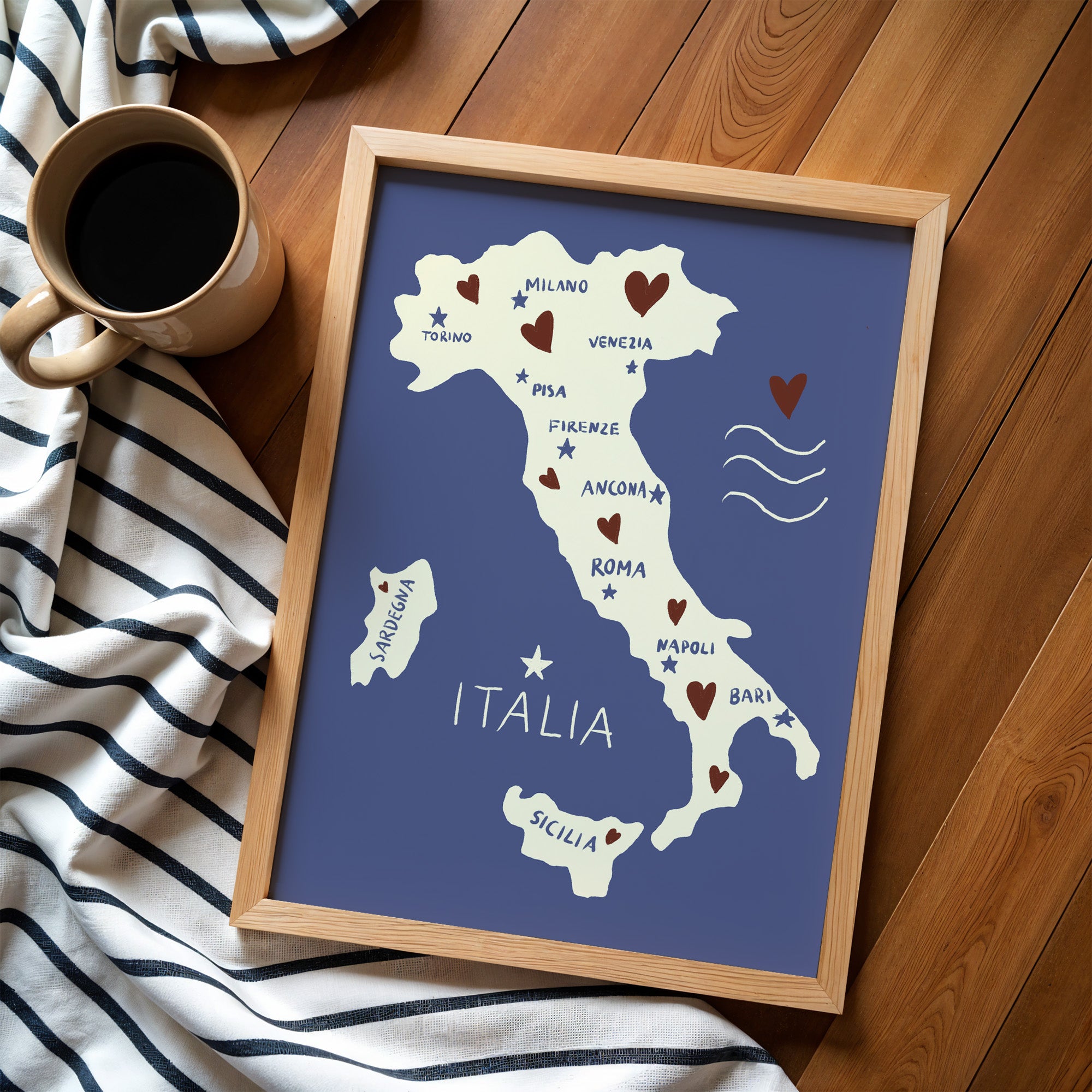 POSTER ITALIEN KARTE
