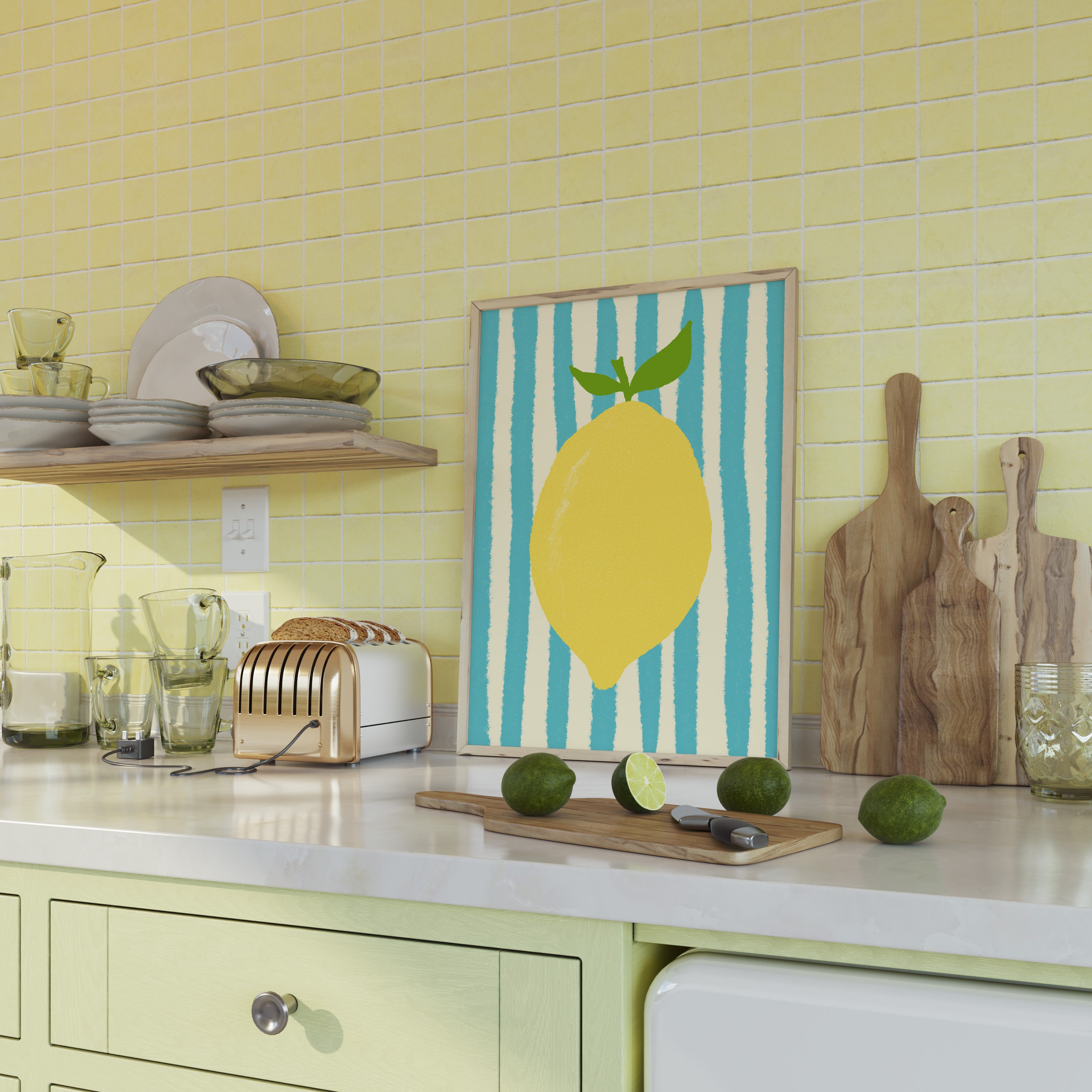 POSTER LIMONE HELLBLAU