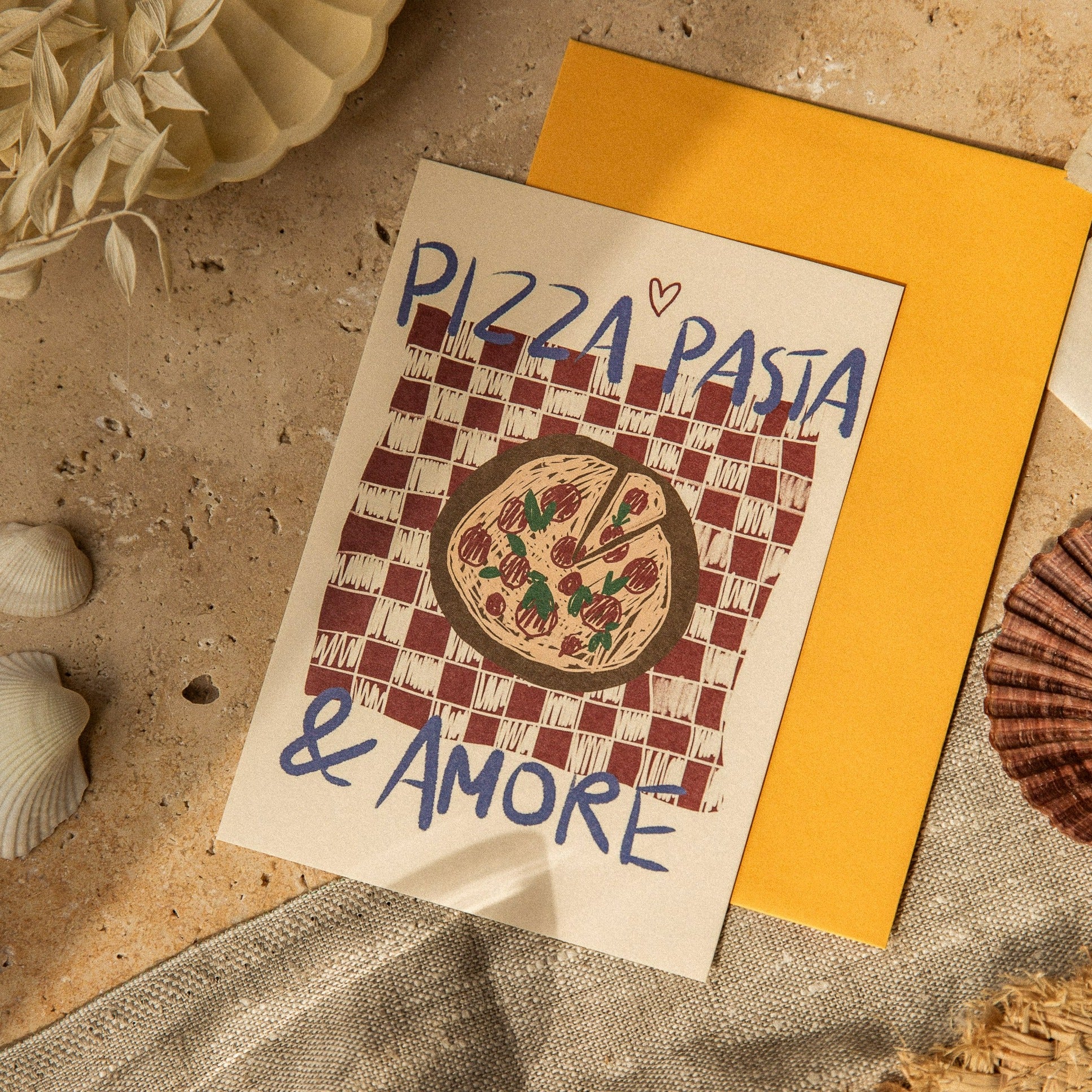 POSTKARTE PIZZA, PASTA & AMORE