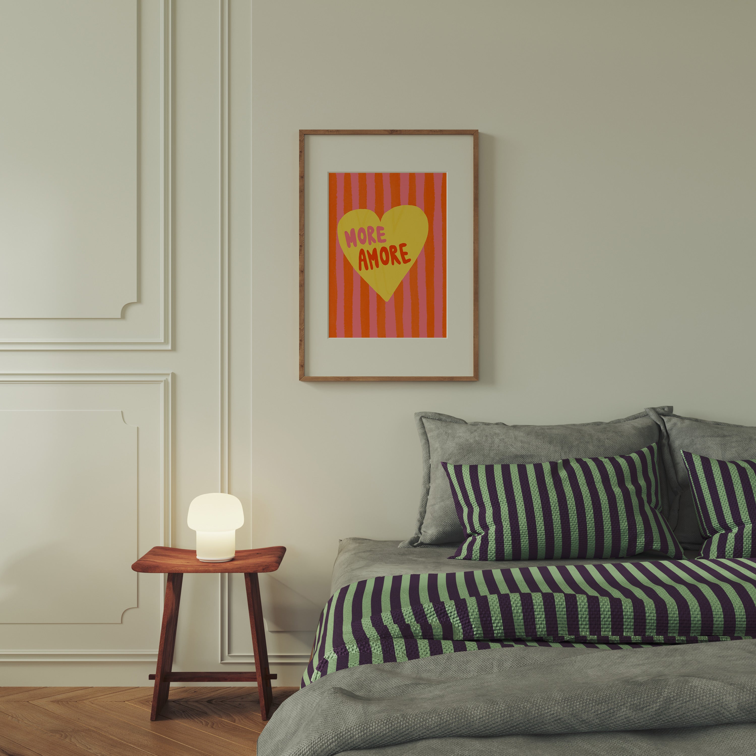 POSTER MORE AMORE PINK ORANGE