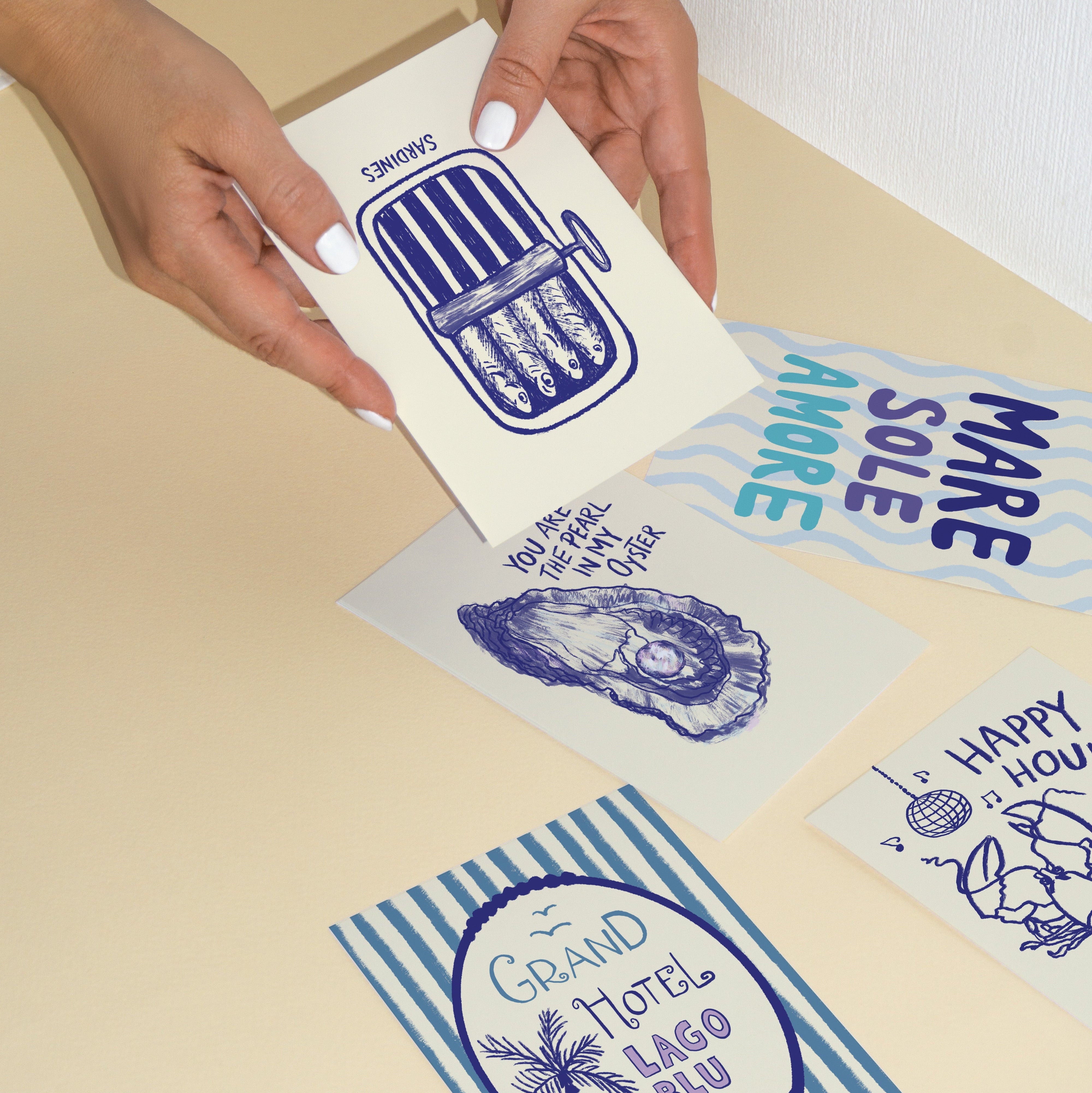 MARITIME POSTCARD SET WITH 5 CARDS