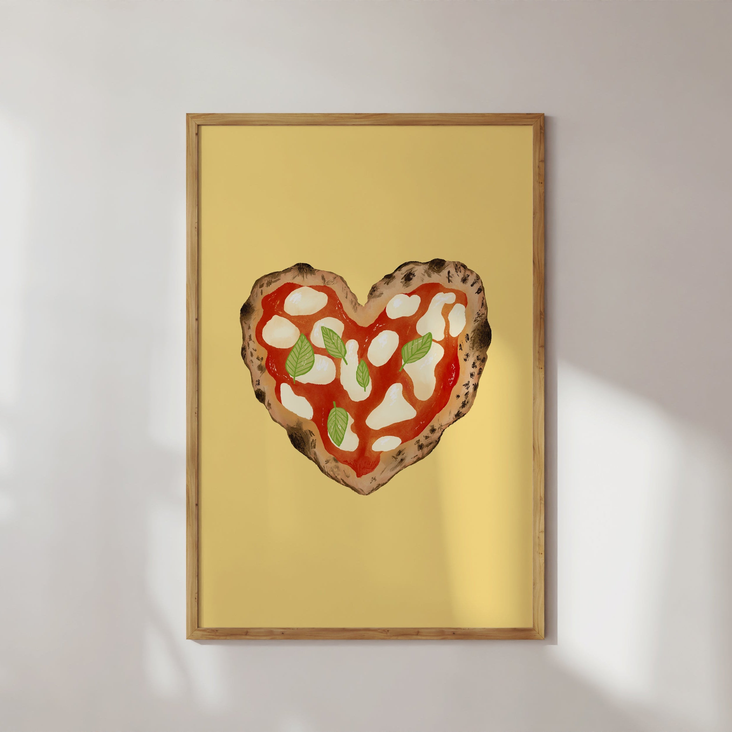 POSTER PIZZA HEART LIGHT YELLOW