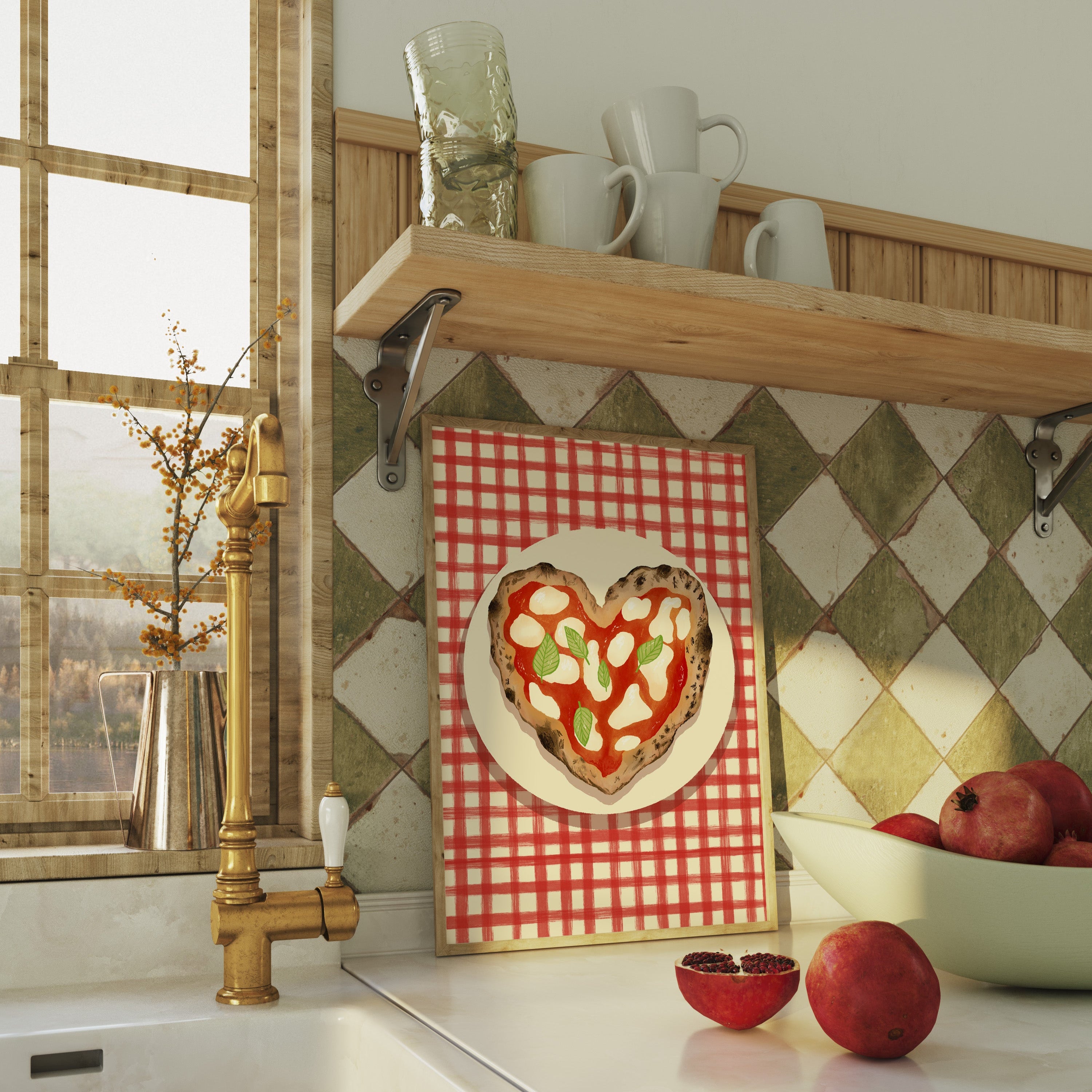 POSTER PIZZA HEART CHECK