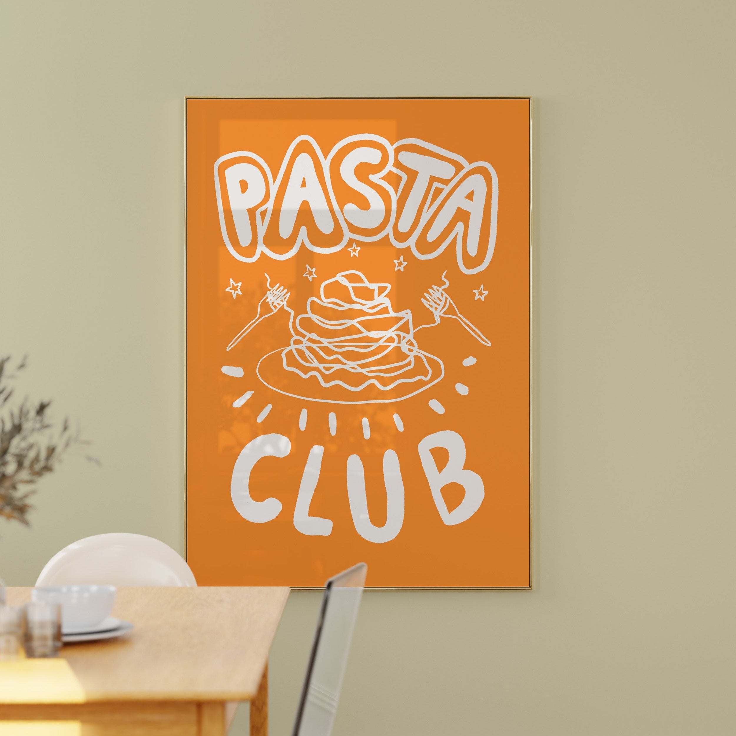POSTER PASTA CLUB ORANGE