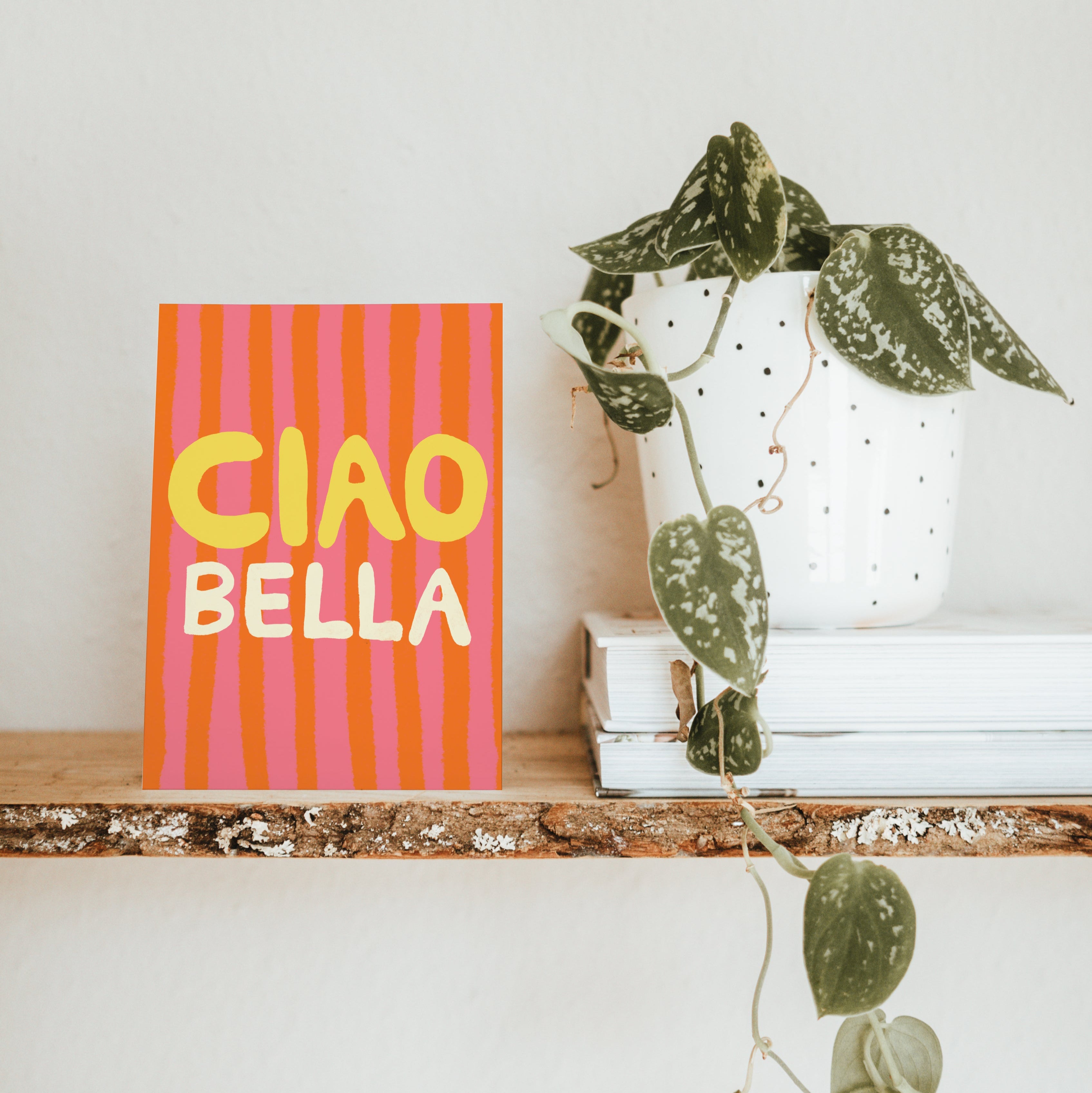 POSTKARTE CIAO BELLA PINK