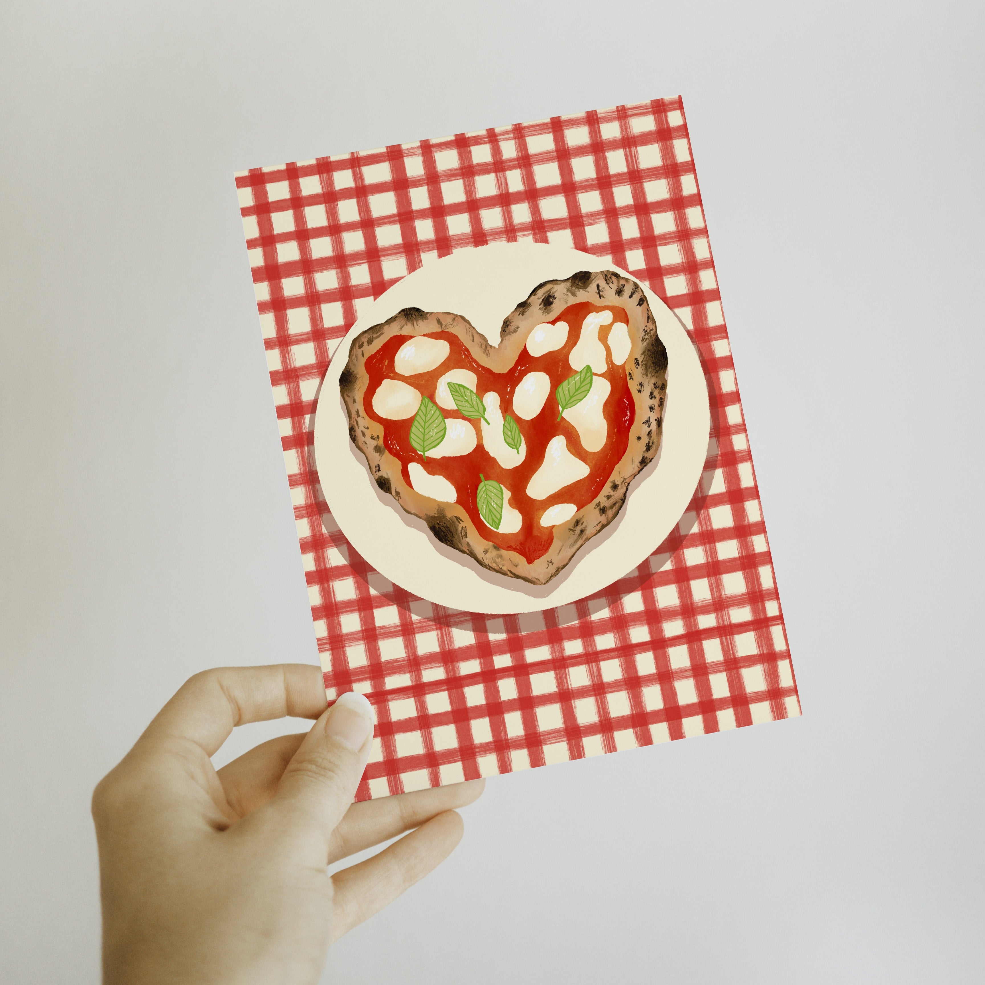 POSTKARTE PIZZA HERZ KARO