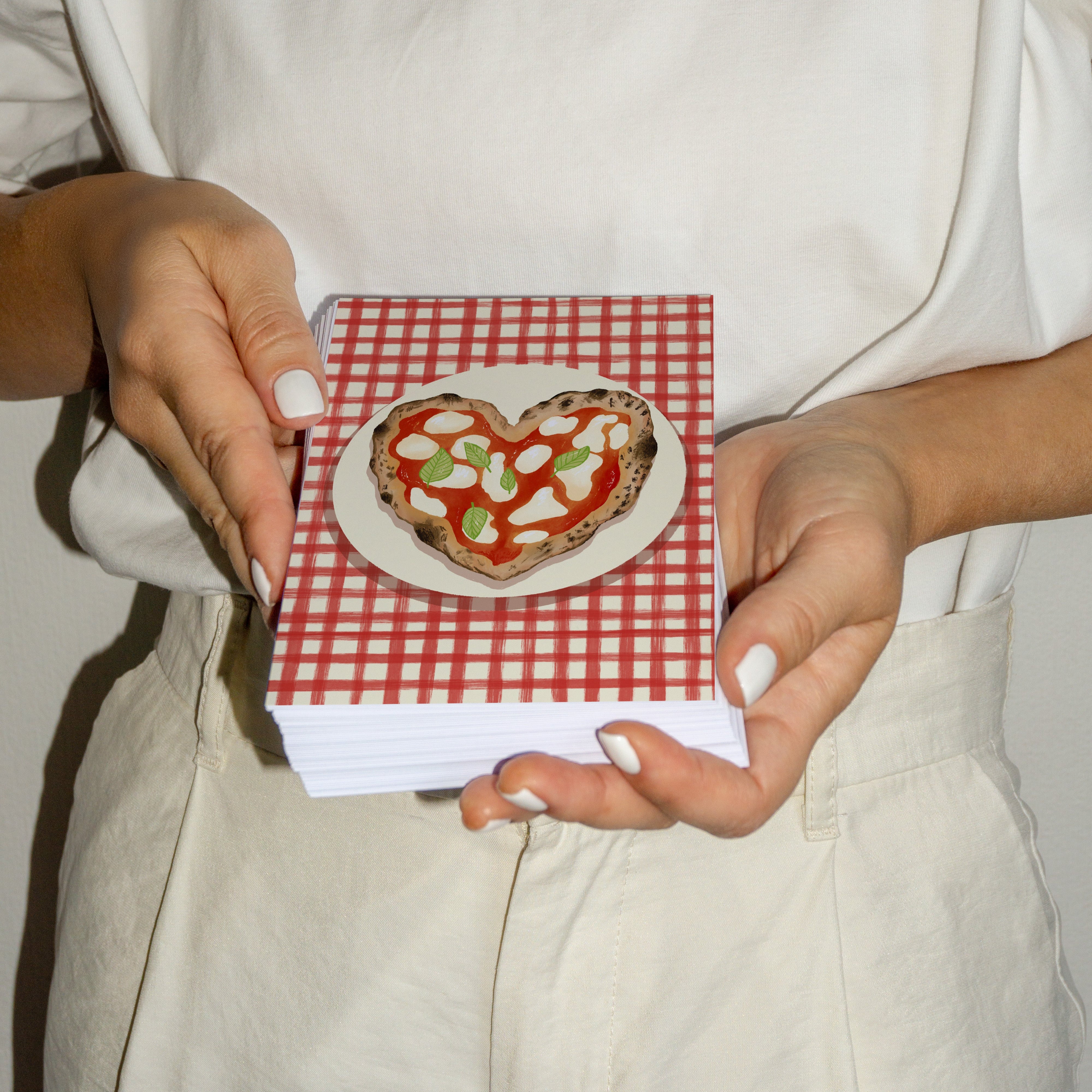 POSTKARTE PIZZA HERZ KARO