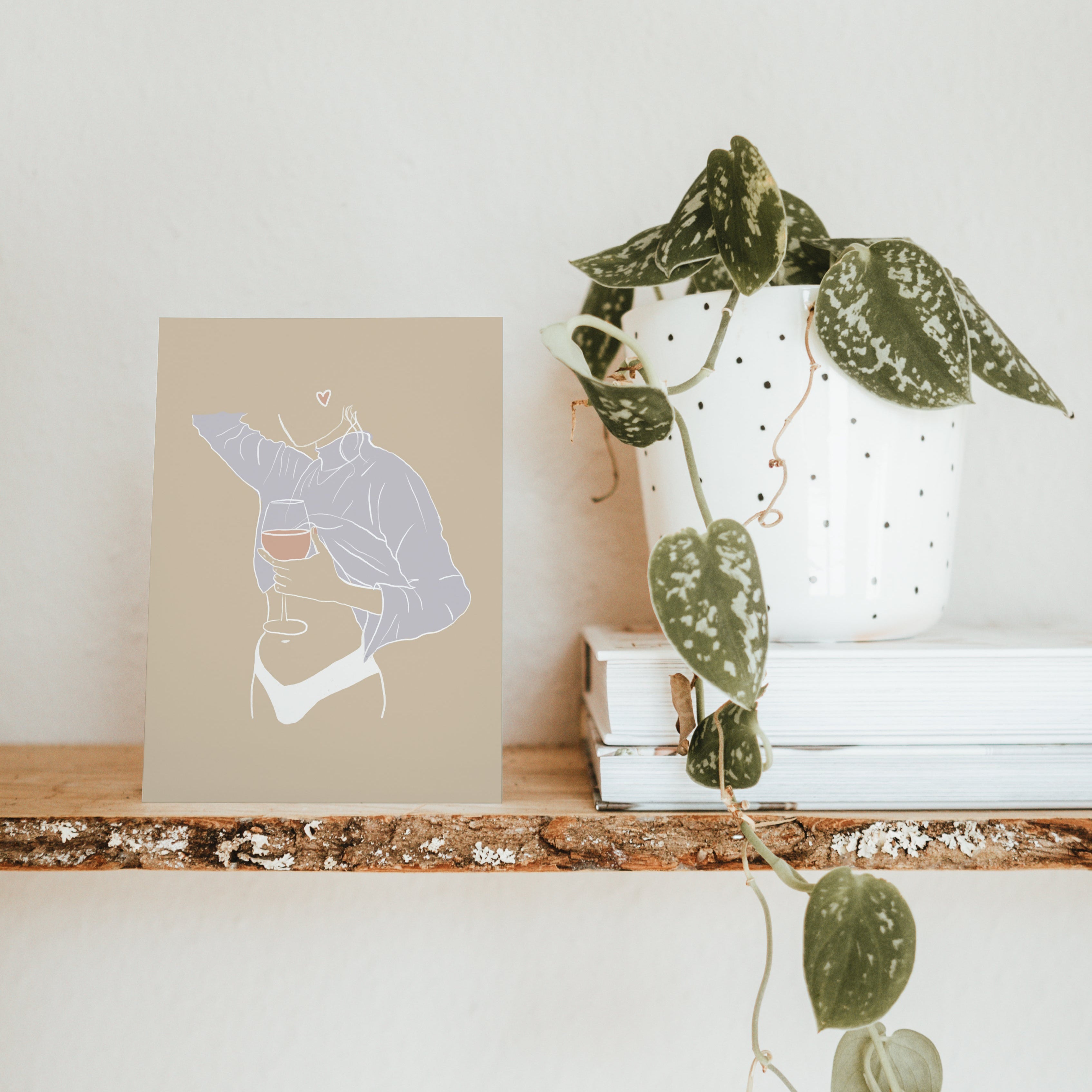 POSTKARTE ROSÉ GIRL