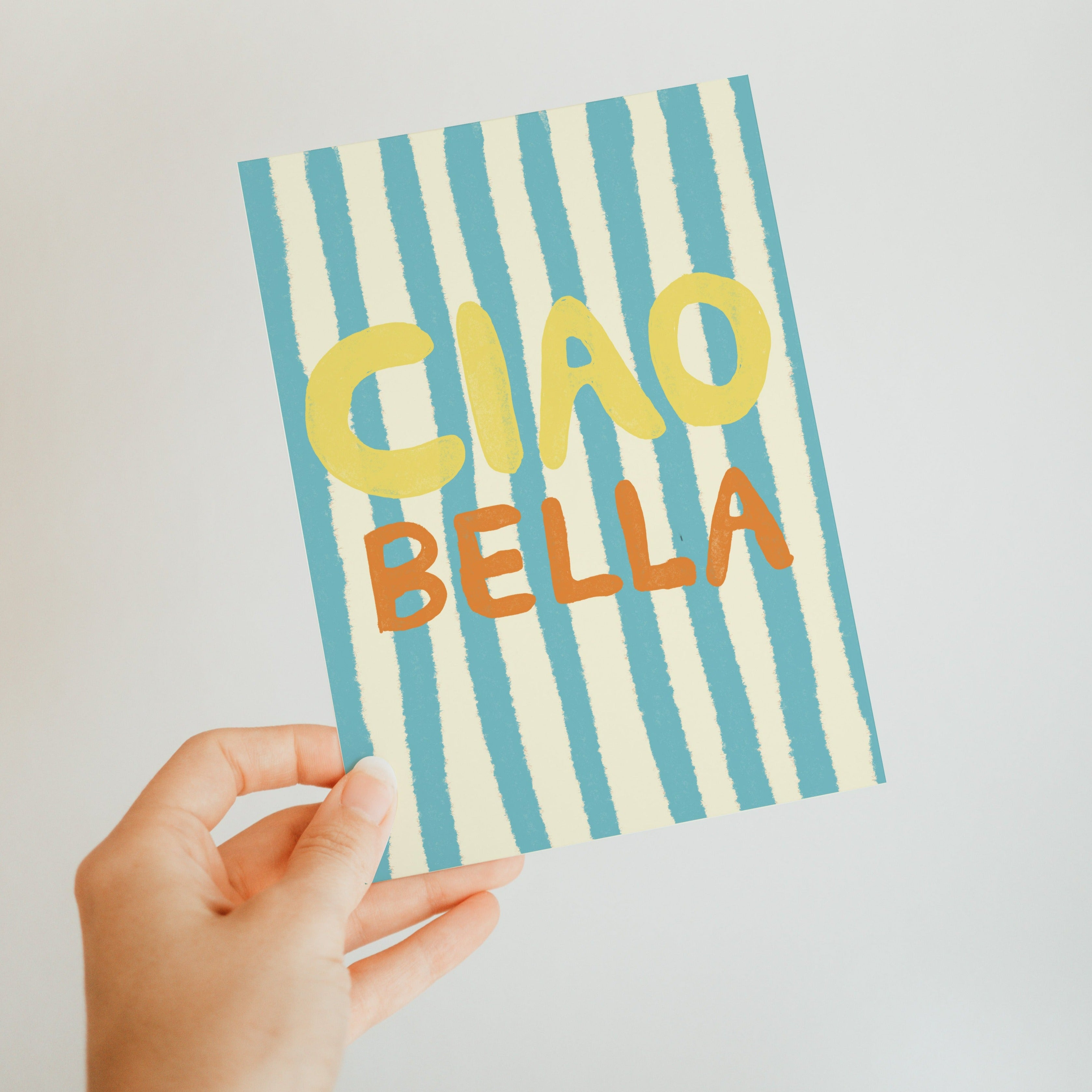 POSTKARTE CIAO BELLA HELLBLAU