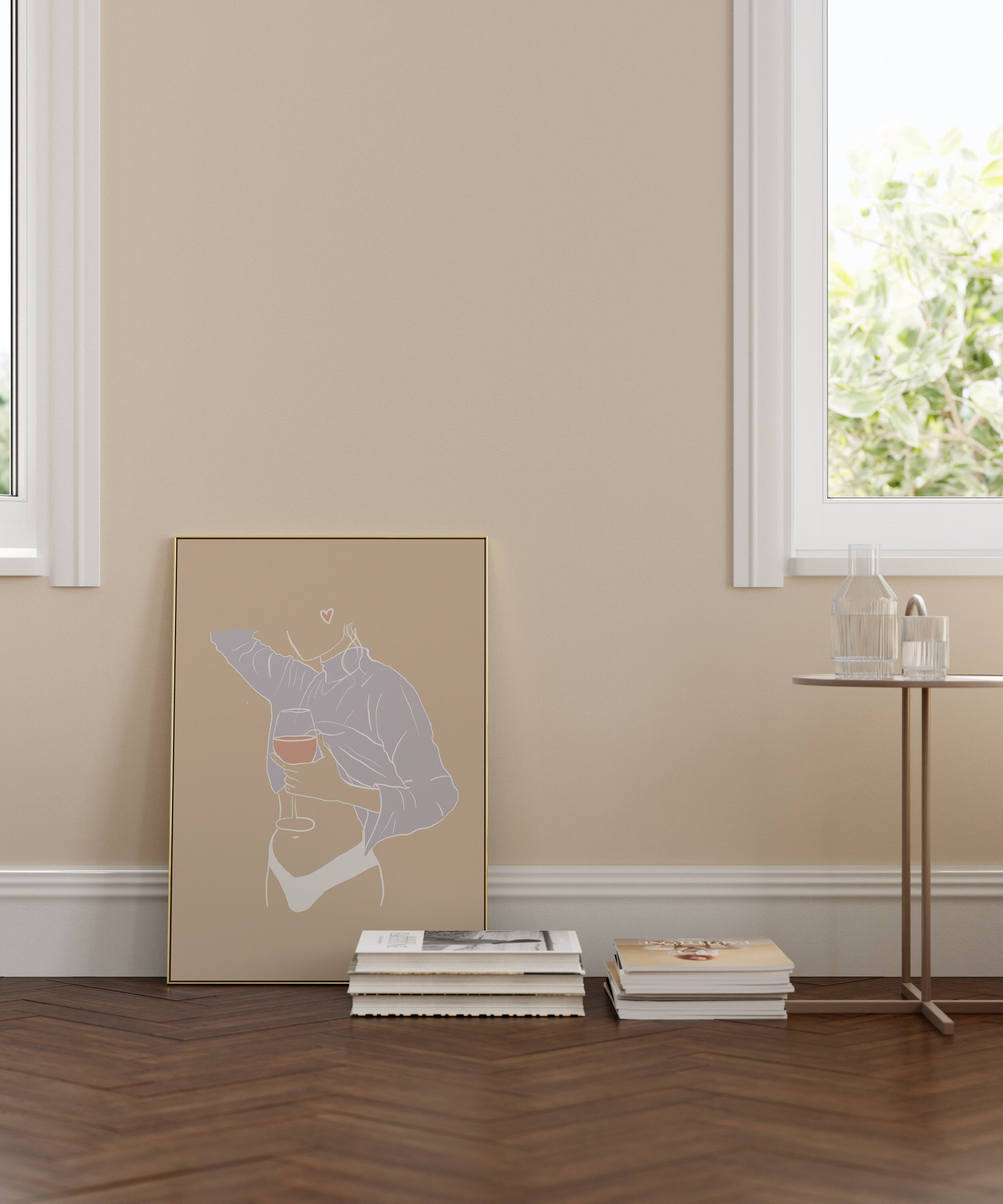 Poster Rosè Girl Wein Illustration / Kunstdruck / Dolce Vita / Italien, Küche, That Girl, Mode, Wein, roséwein, Plakat,