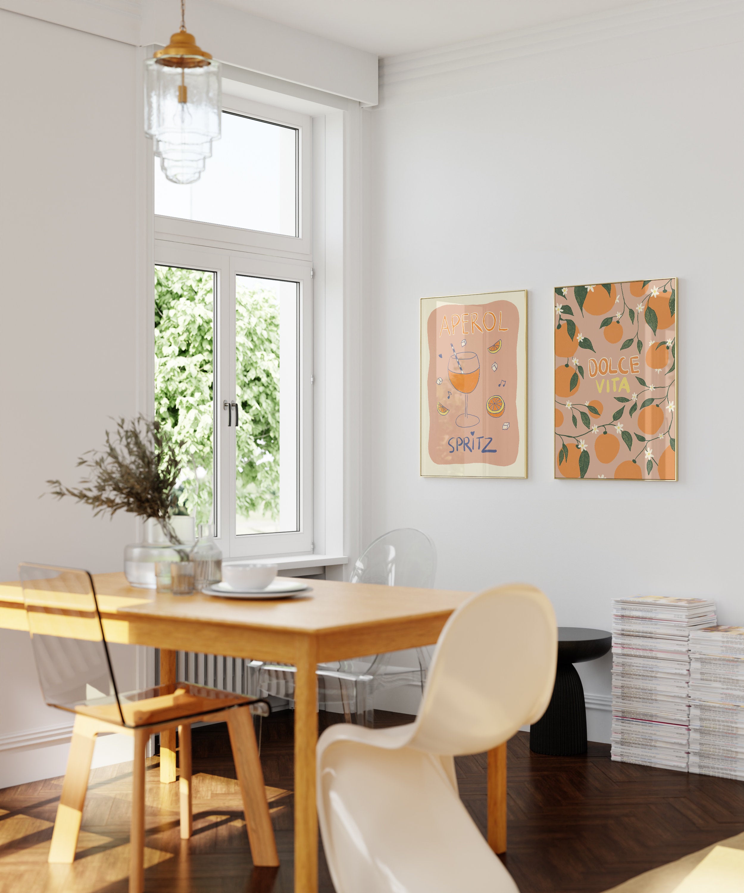 Poster La Dolce Vita Illustration Orangen / Kunstdruck / Zitat / Italien-Zitat / Sommer/ Sommer-Illustration / Typografisches poster /