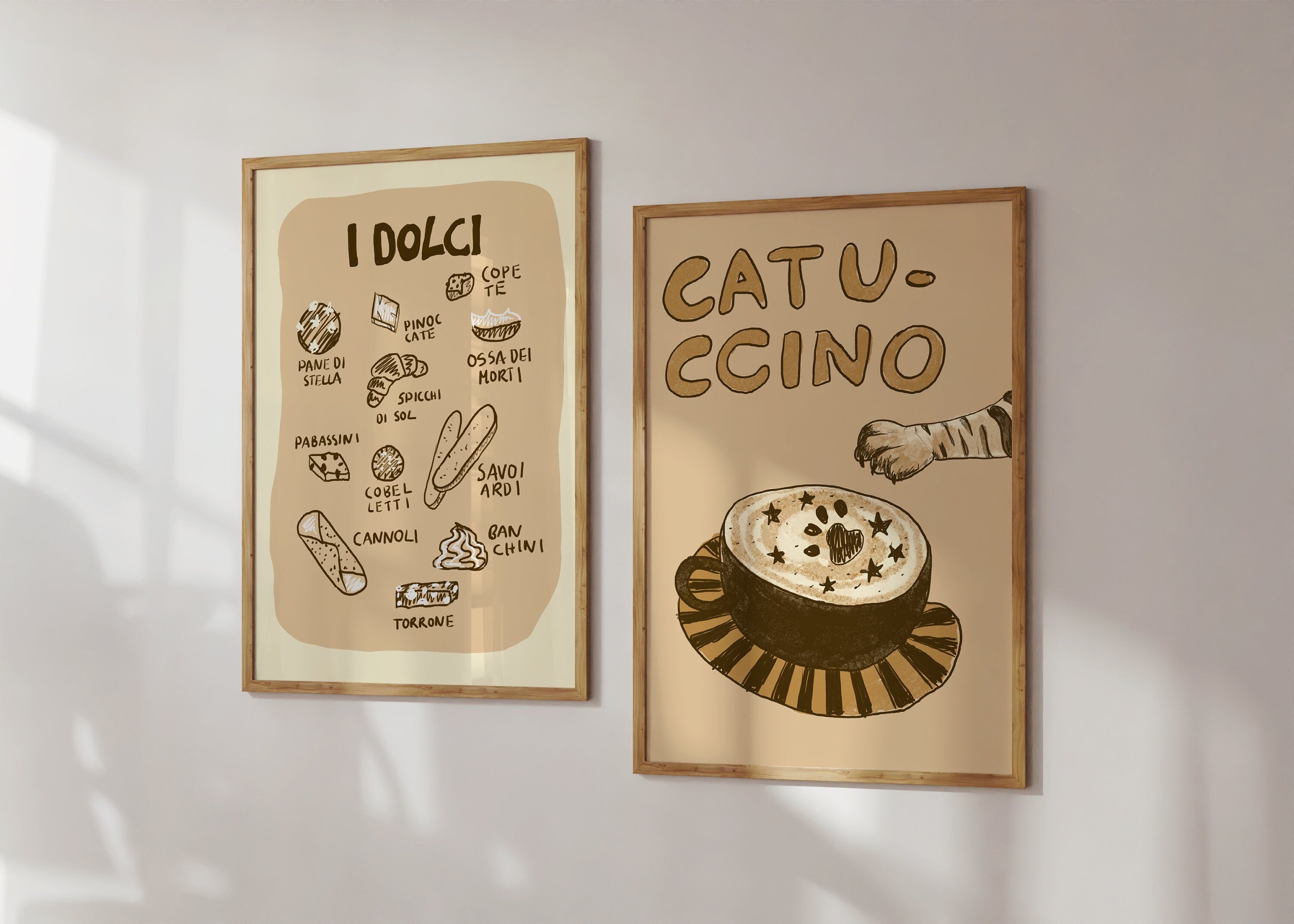 Poster Cappuccino Katze Kaffee Modernes Küchenposter