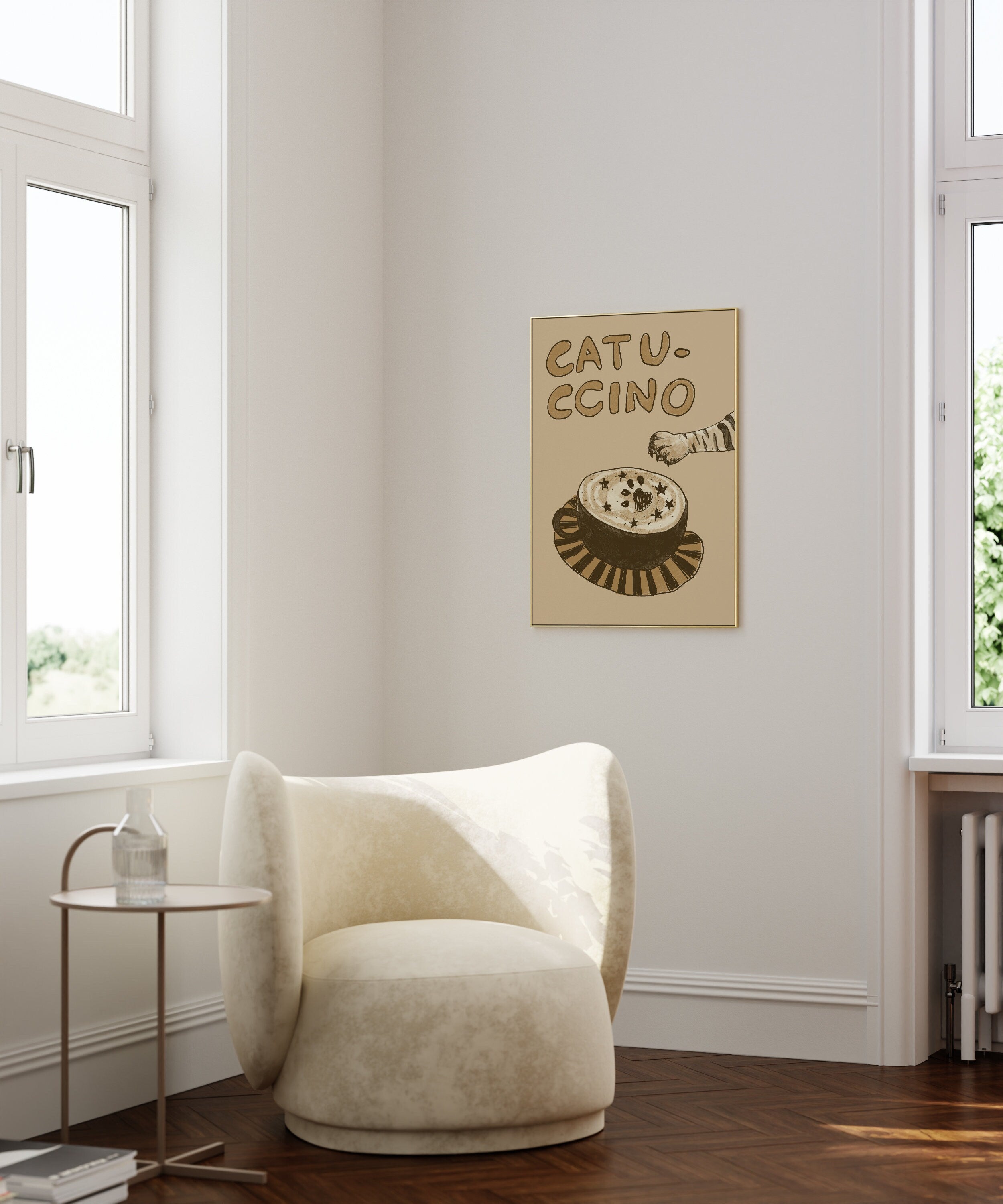 Poster Cappuccino Katze Kaffee Modernes Küchenposter