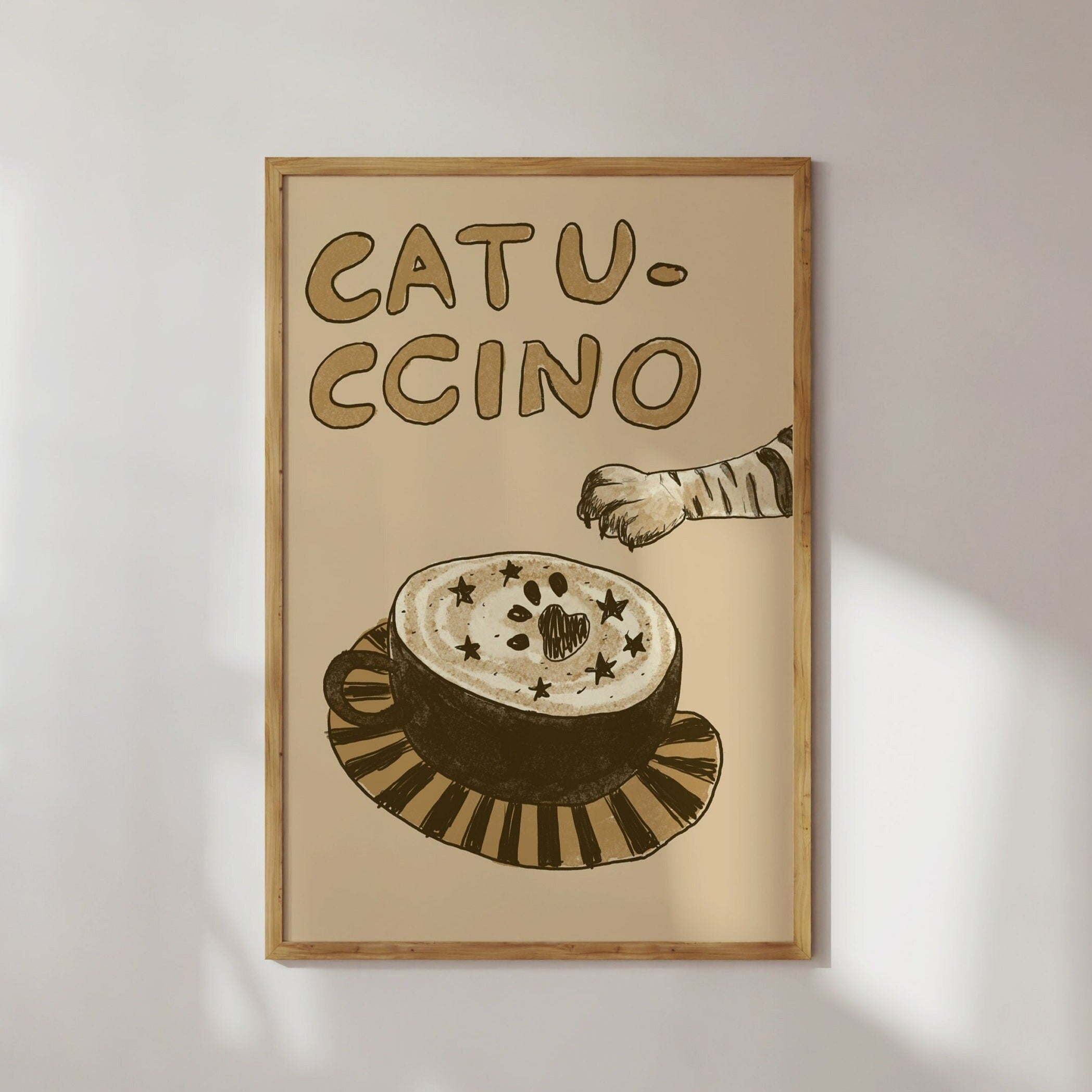 Poster Cappuccino Katze Kaffee Modernes Küchenposter