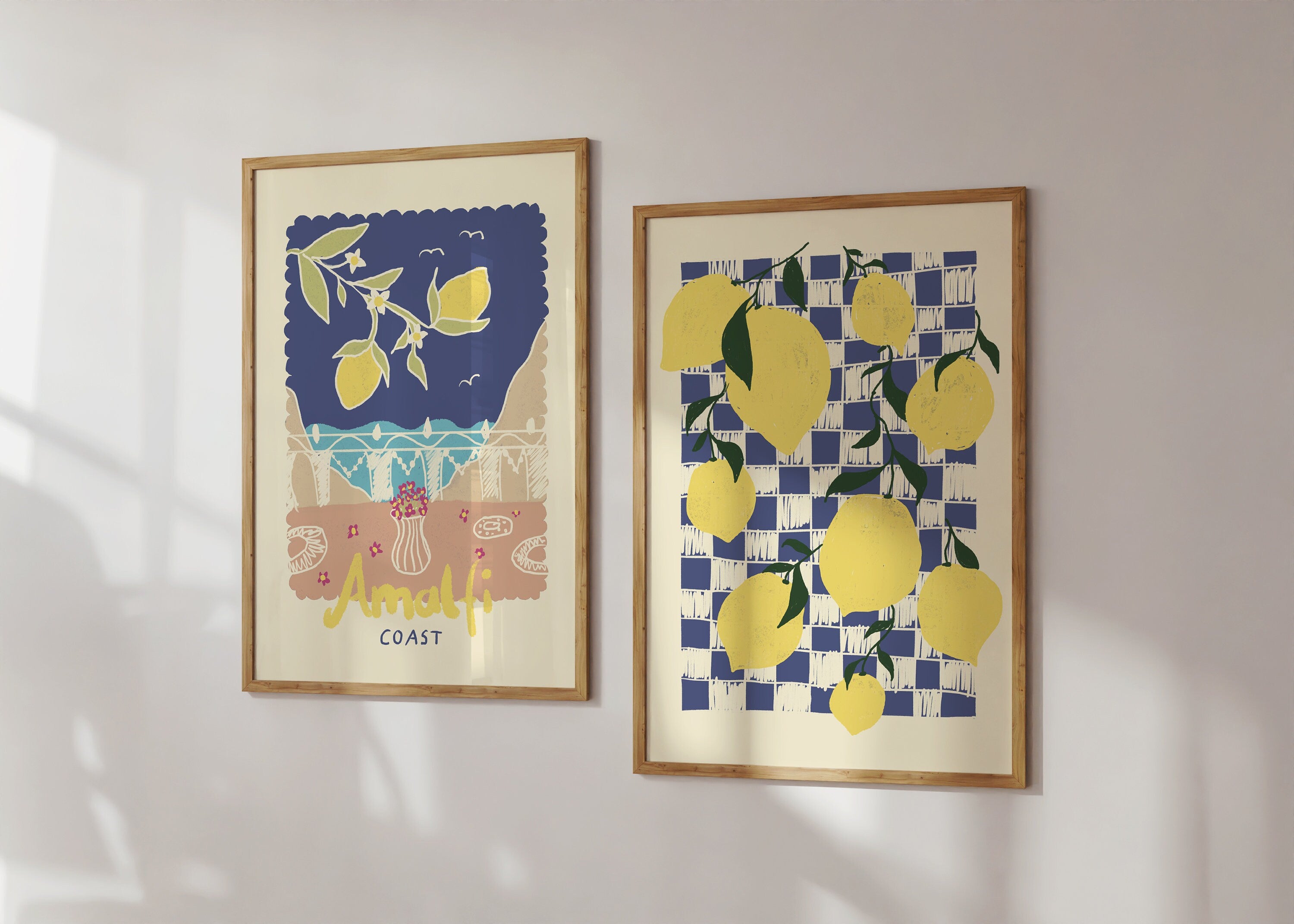 Poster Amalfi Balkon mit Zitronen / Kunstdruck / Dolce Vita / Italien, Urlaub, Essen, Sommer