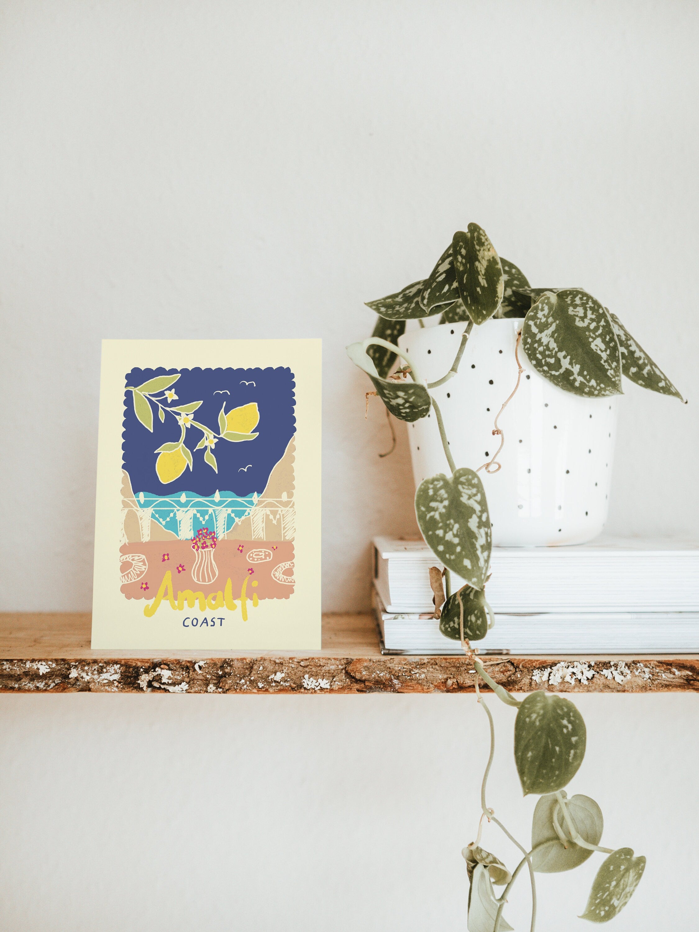 Postkarte Amalfi Balkon mit Zitronen / Italien, Urlaub, Sommer