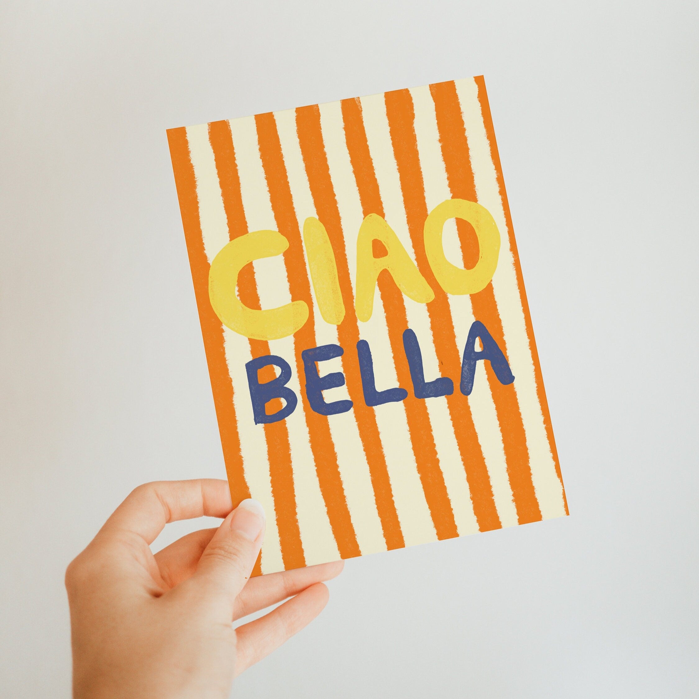 Postkarte Cioa Bella / Italien-Zitat / Sommer/ Typografie / Modern