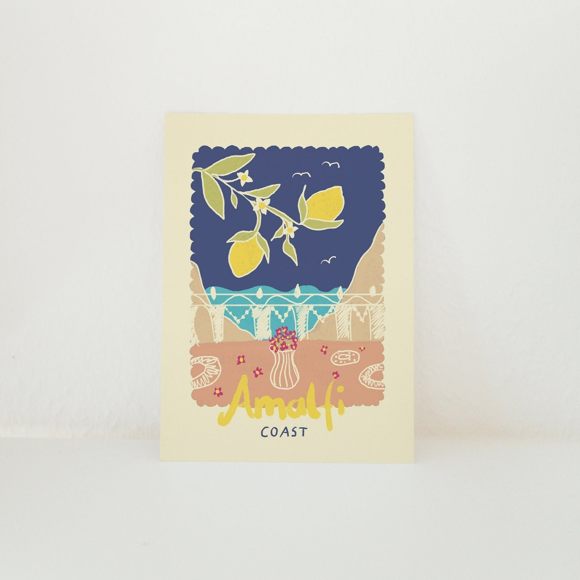 Postkarte Amalfi Balkon mit Zitronen / Italien, Urlaub, Sommer