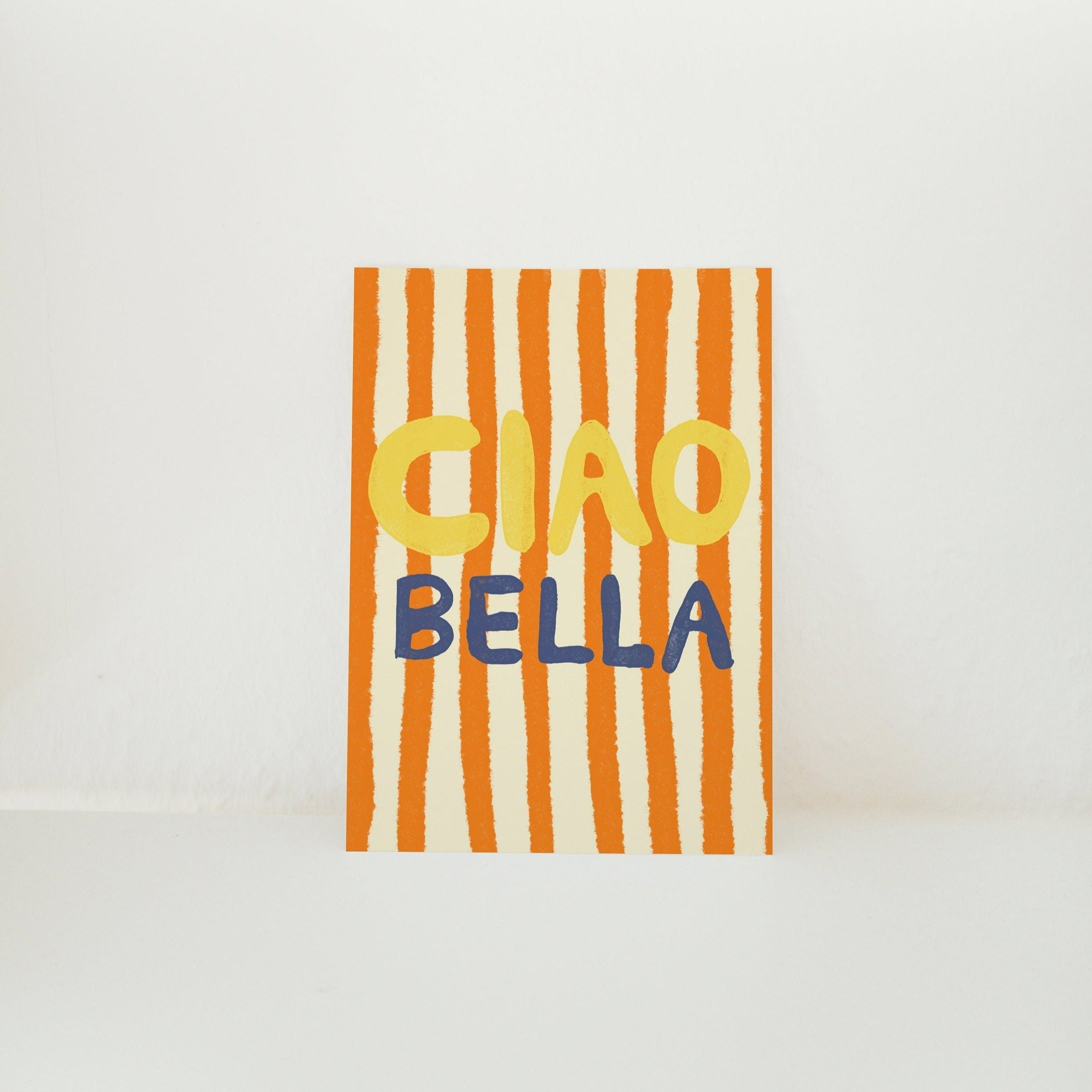 Postkarte Cioa Bella / Italien-Zitat / Sommer/ Typografie / Modern