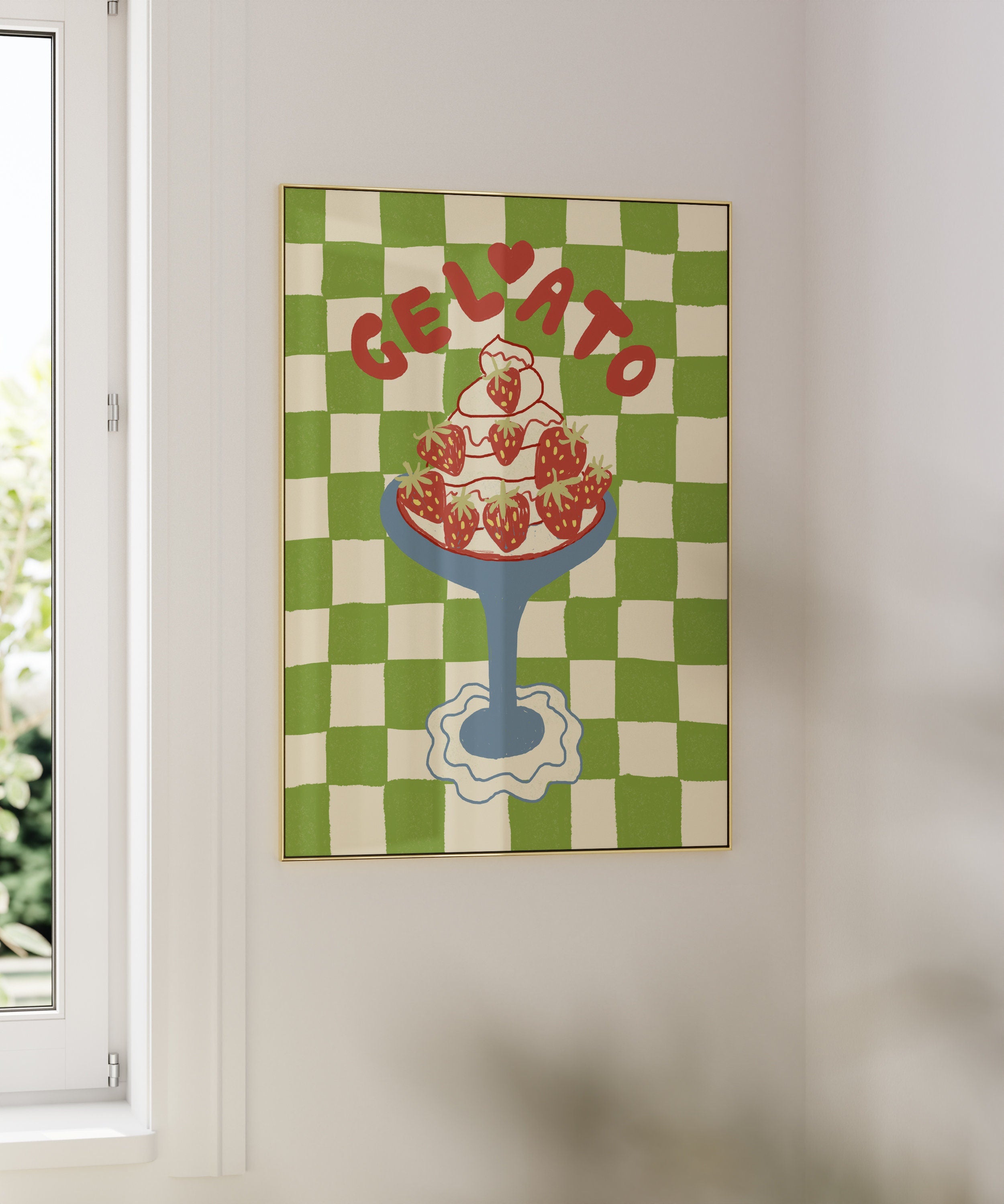 Poster Eisbecher, Gelato, Küchenposter, Eisdiele