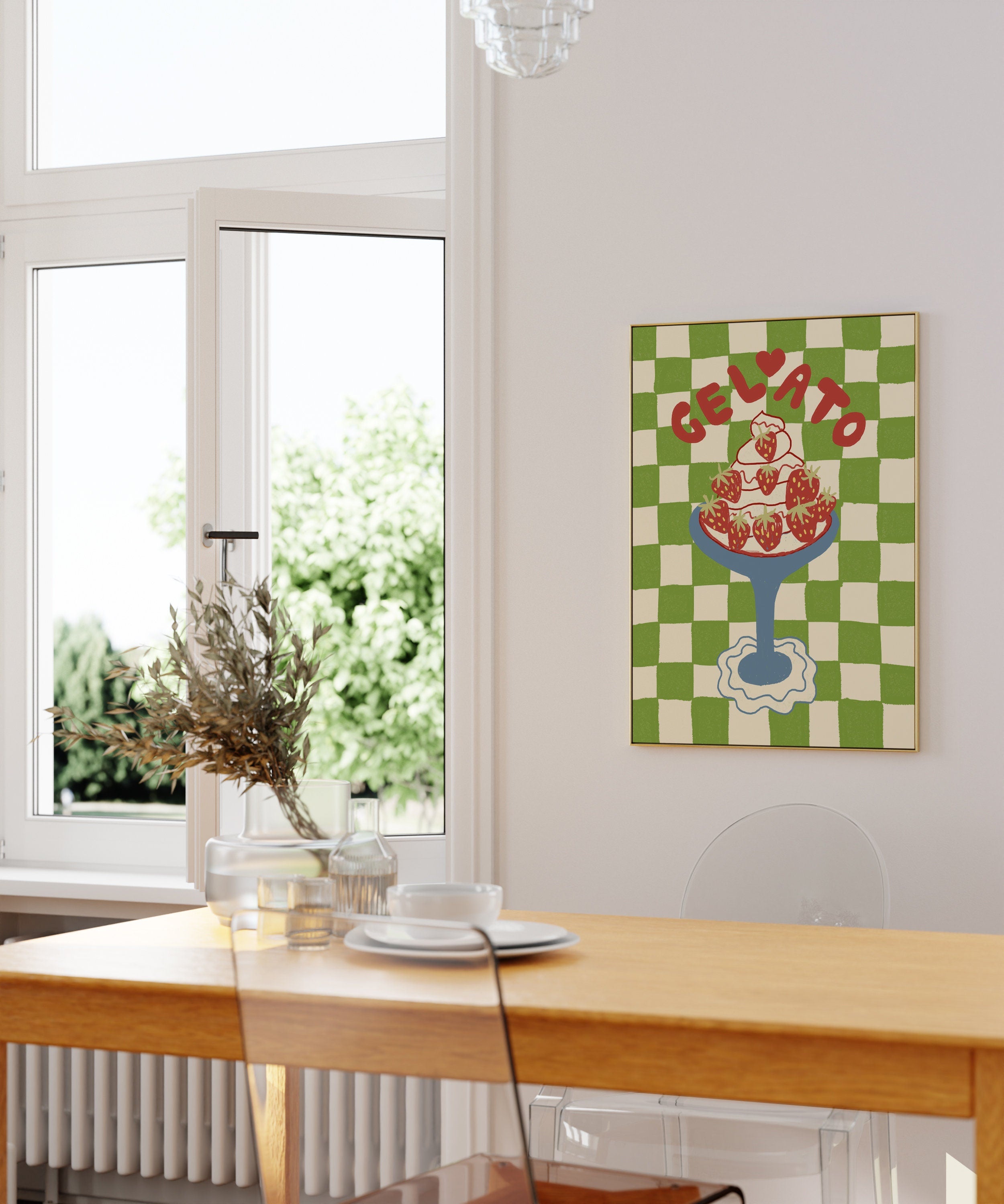 Poster Eisbecher, Gelato, Küchenposter, Eisdiele