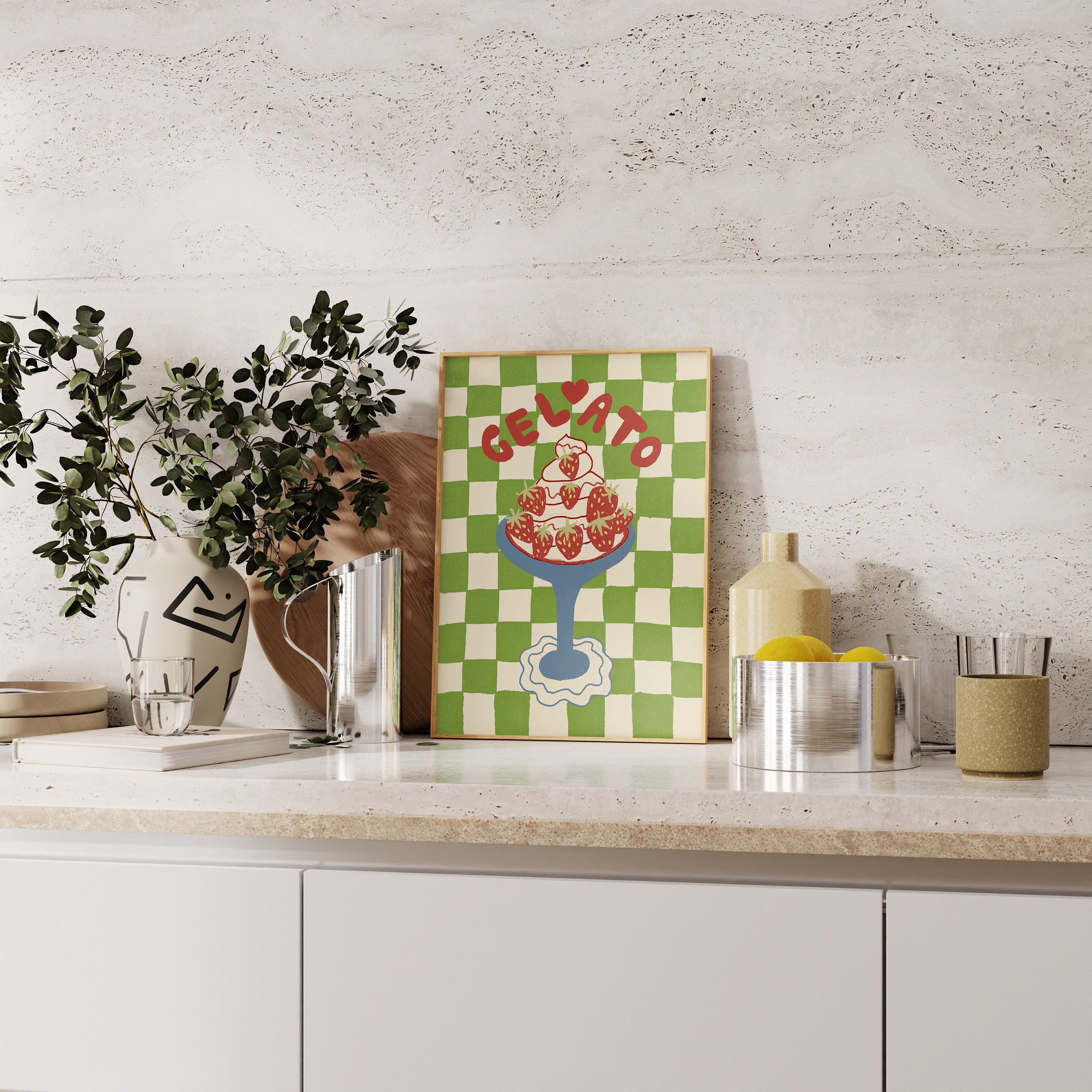 Poster Eisbecher, Gelato, Küchenposter, Eisdiele