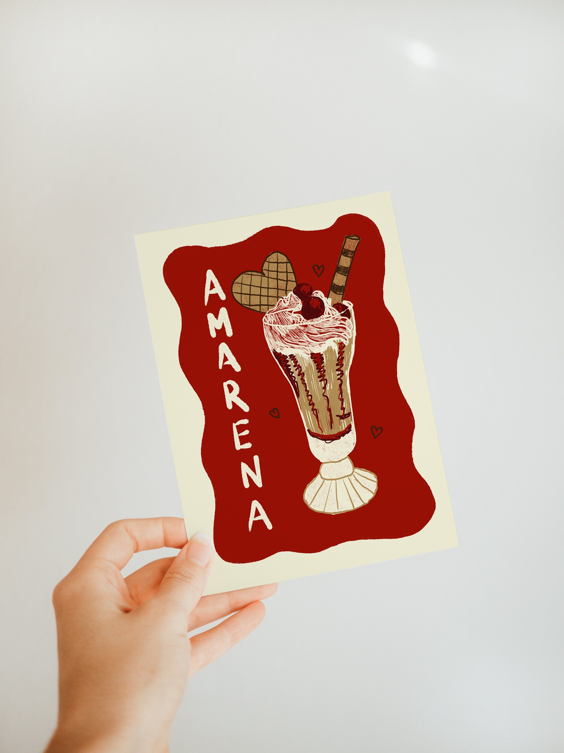 Postkarte Amarena Eisbecher, Gelato, Eis