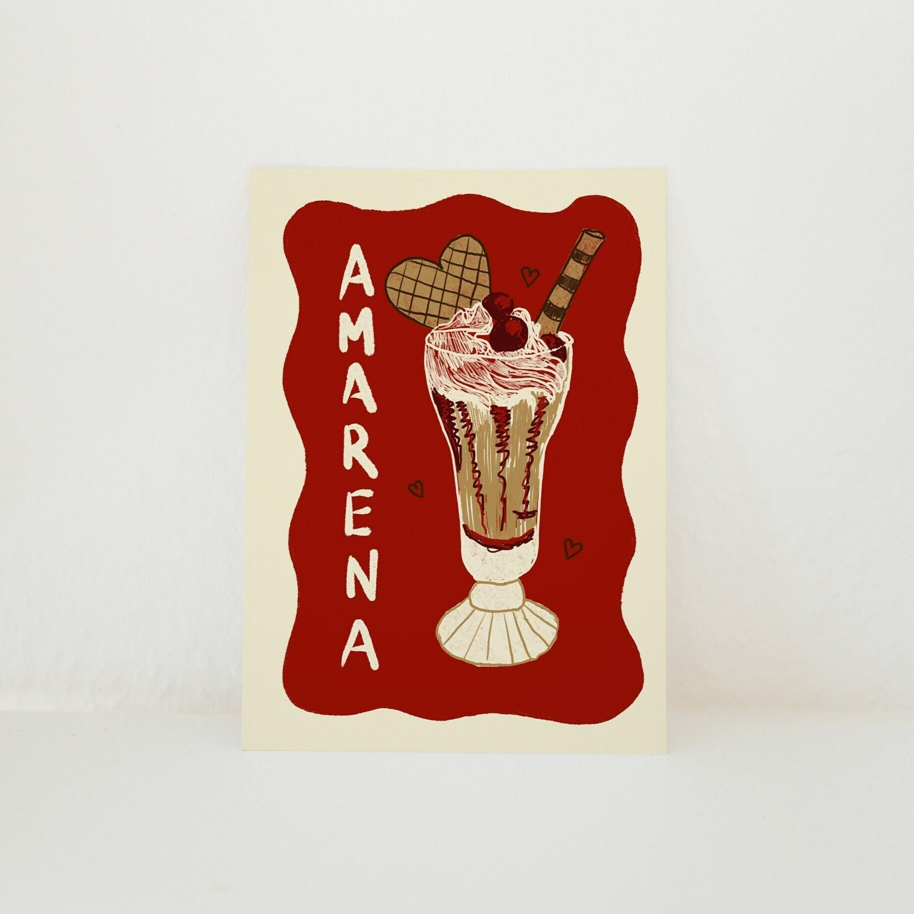 Postkarte Amarena Eisbecher, Gelato, Eis