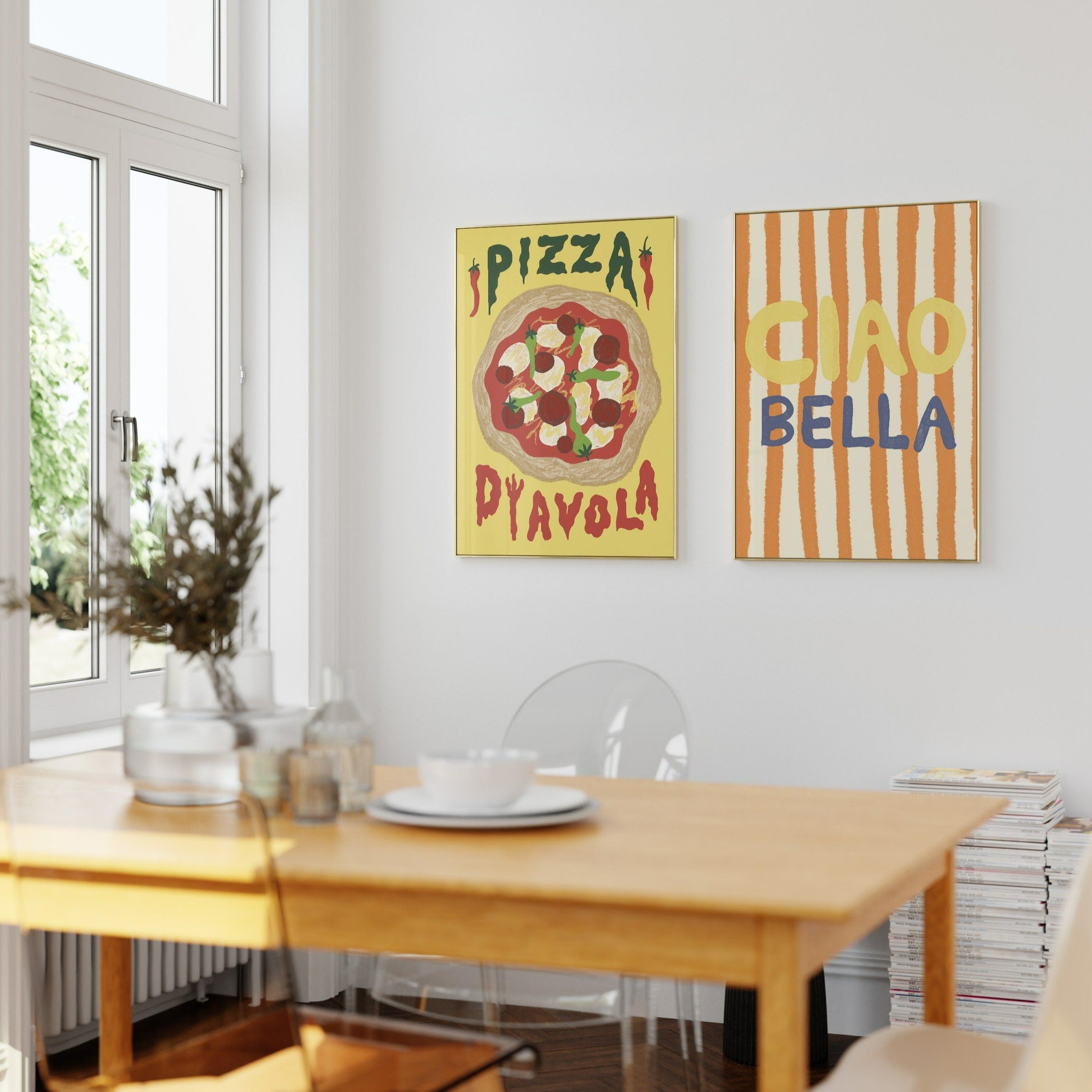 Poster Pizza Diavola moderne Küchendeko