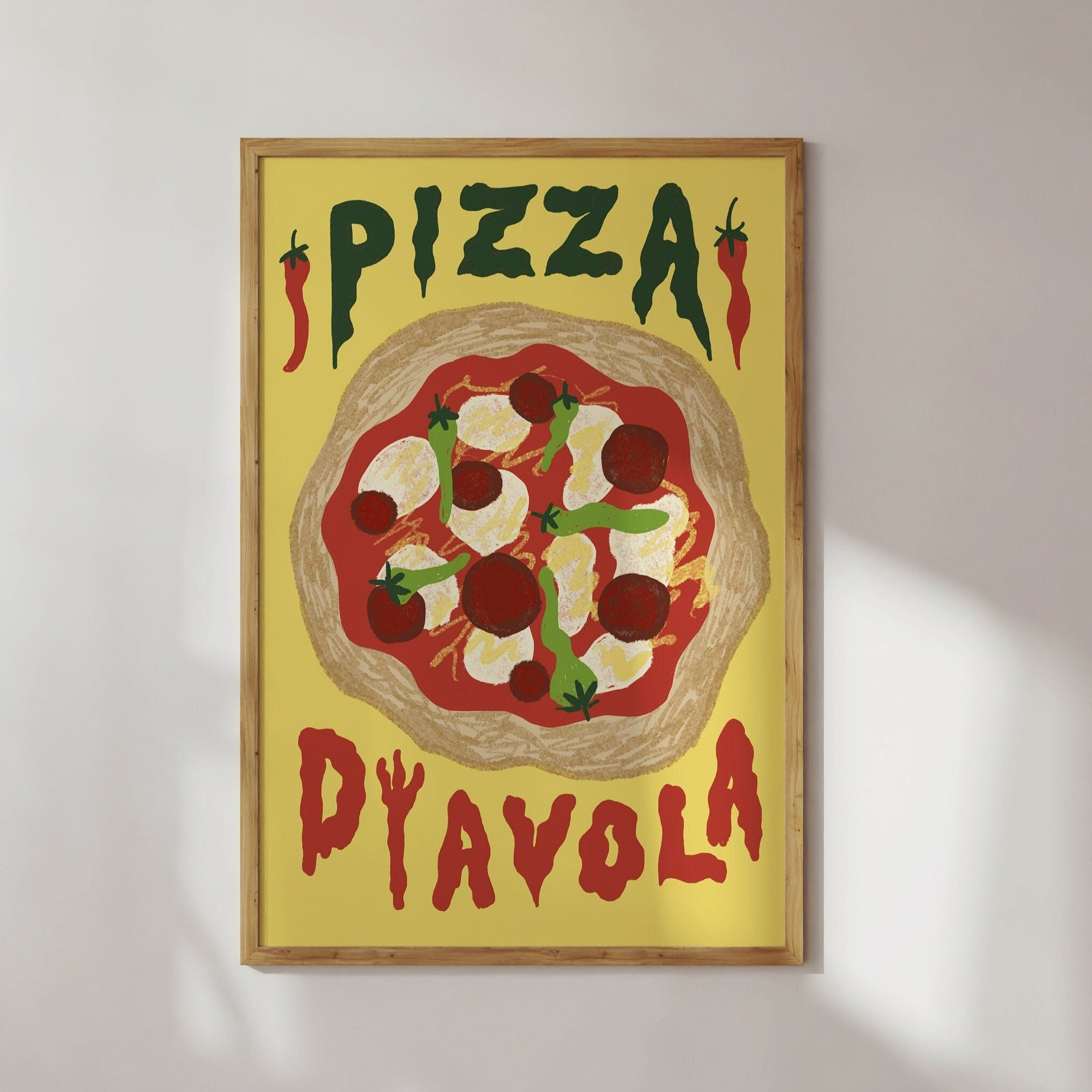 Poster Pizza Diavola moderne Küchendeko