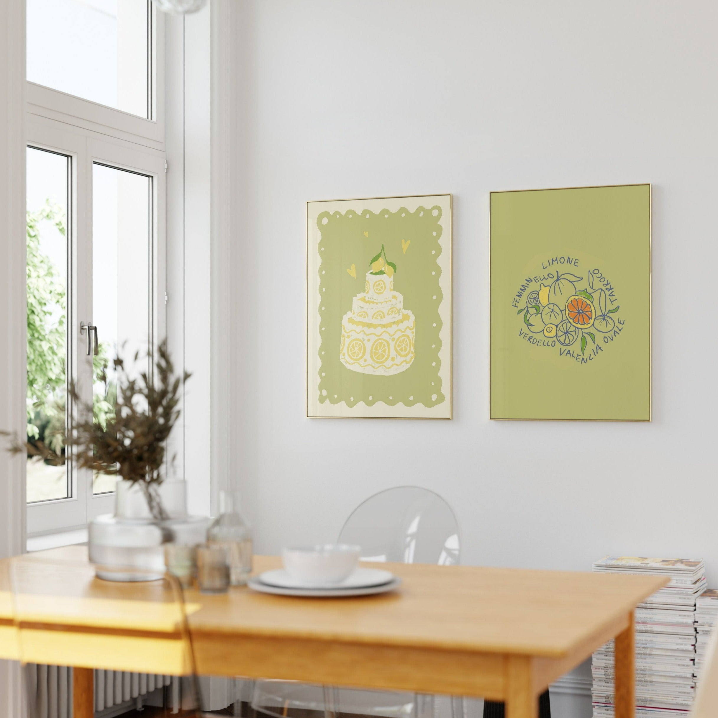 Poster Zitronenkuchen italienische Hochzeitstorte