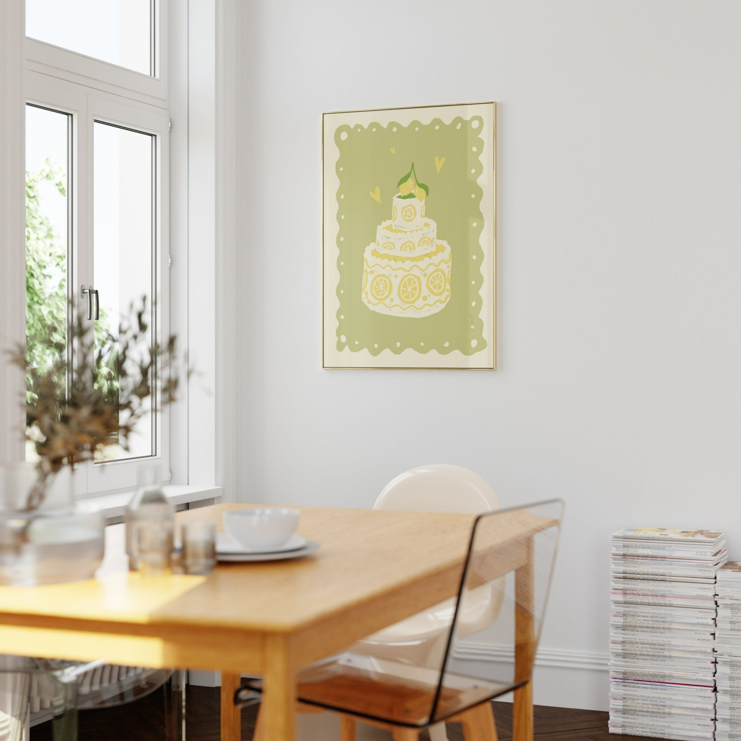 Poster Zitronenkuchen italienische Hochzeitstorte