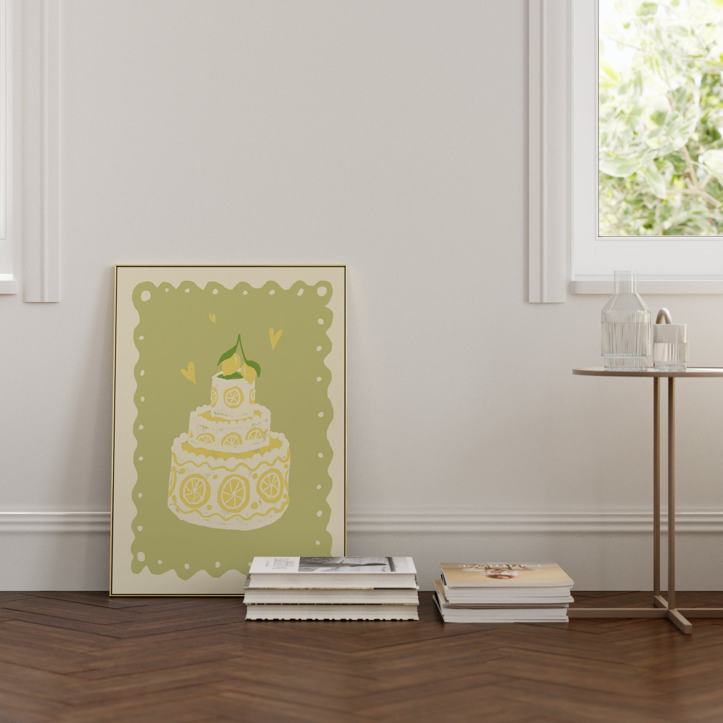 Poster Zitronenkuchen italienische Hochzeitstorte