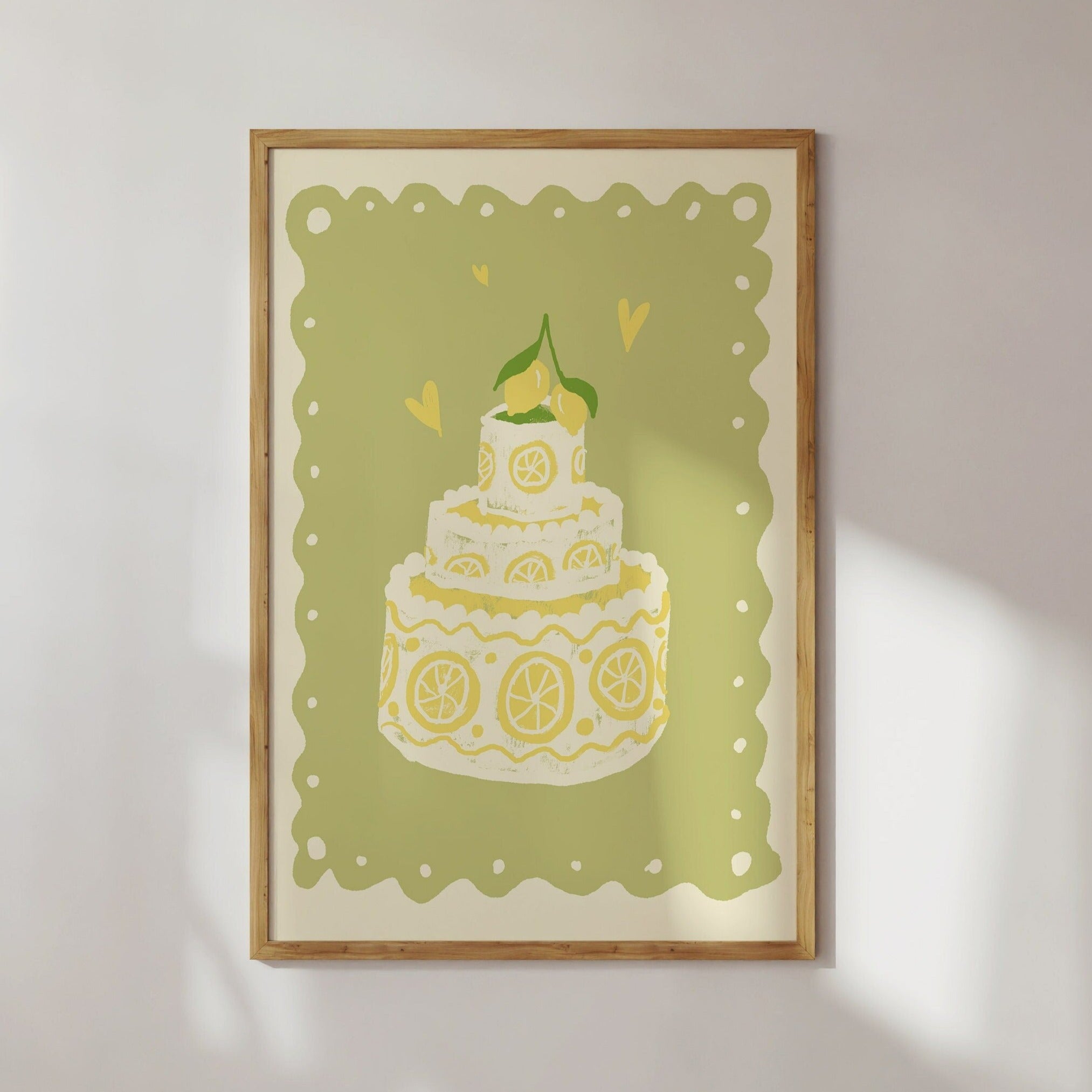 Poster Zitronenkuchen italienische Hochzeitstorte
