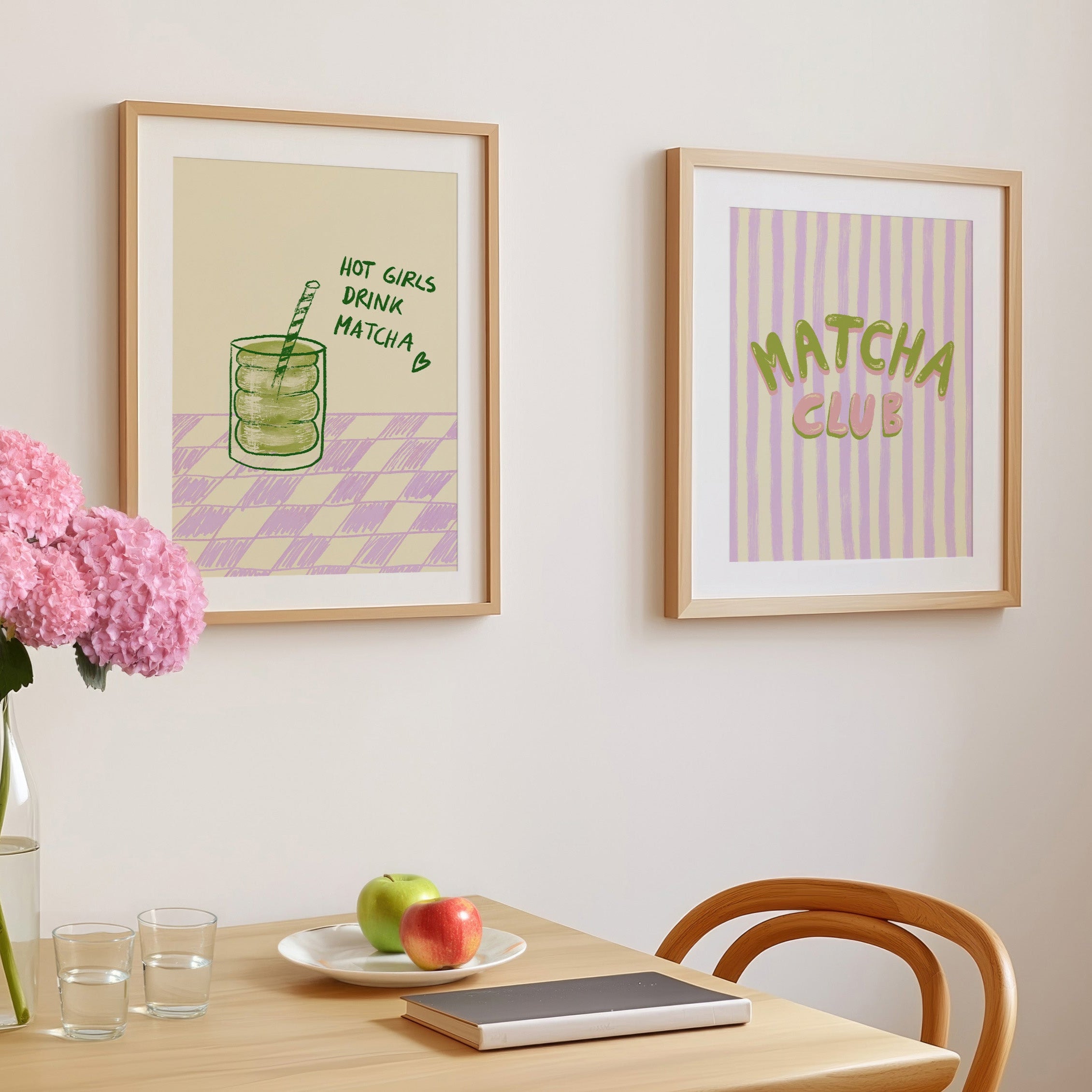 POSTER HOT GIRLS DRINK MATCHA