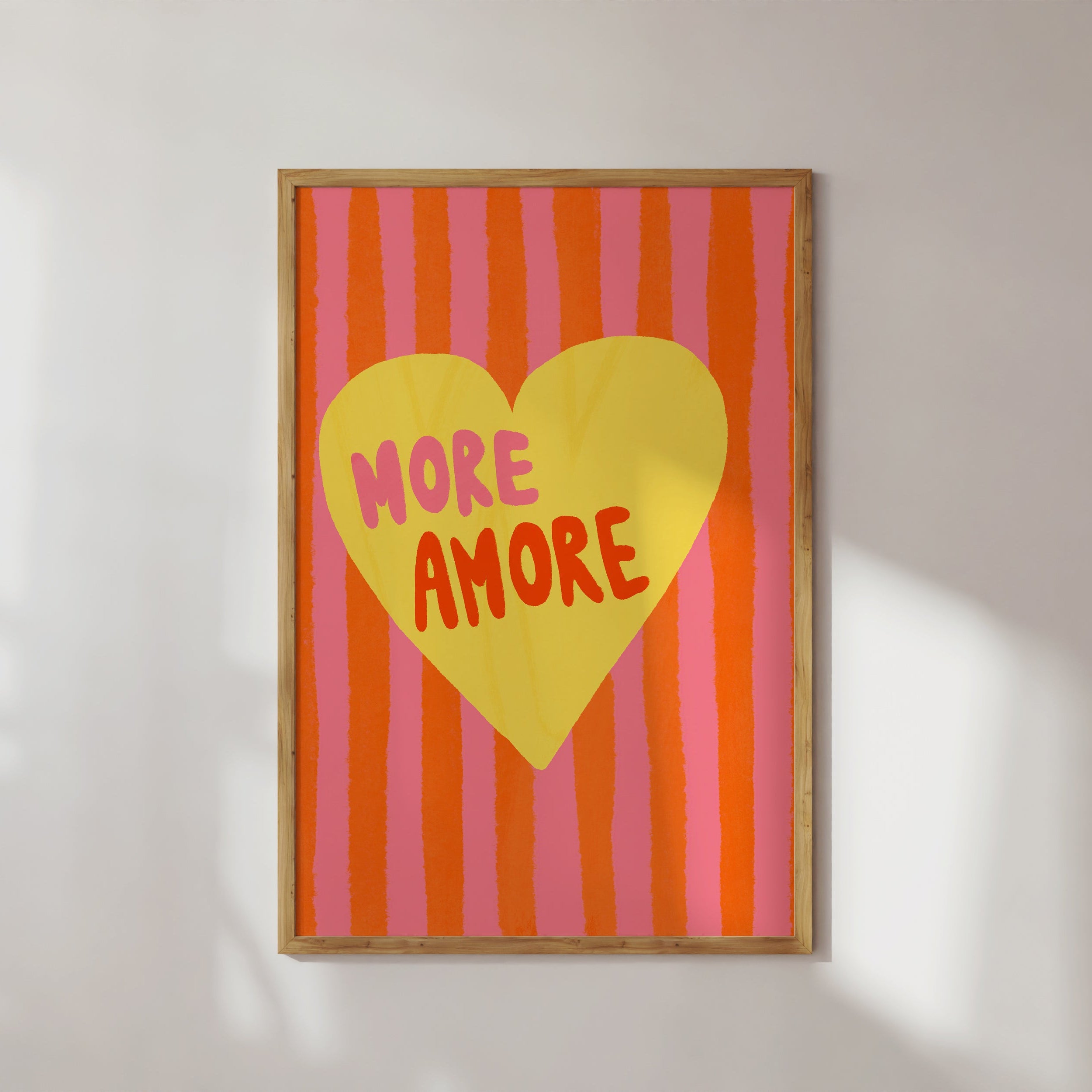 POSTER MORE AMORE PINK ORANGE