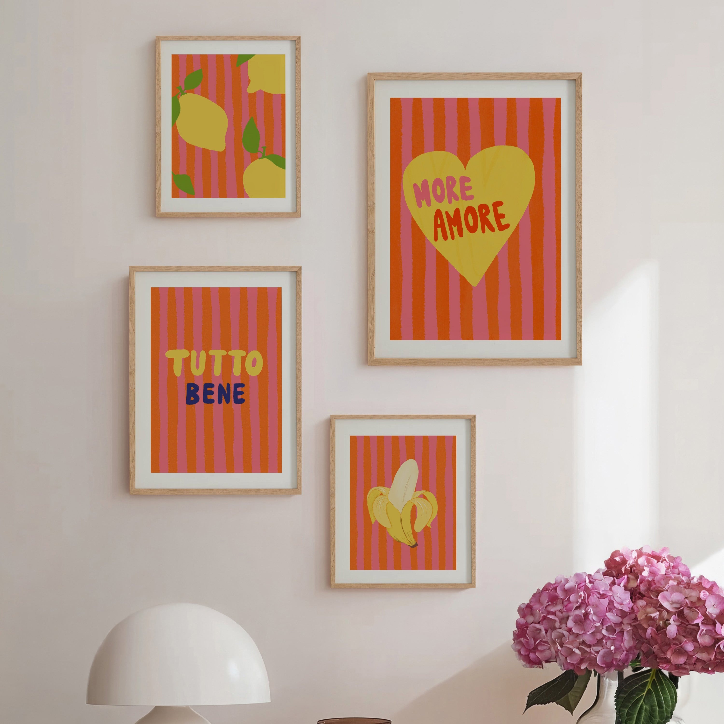 POSTER MORE AMORE PINK ORANGE