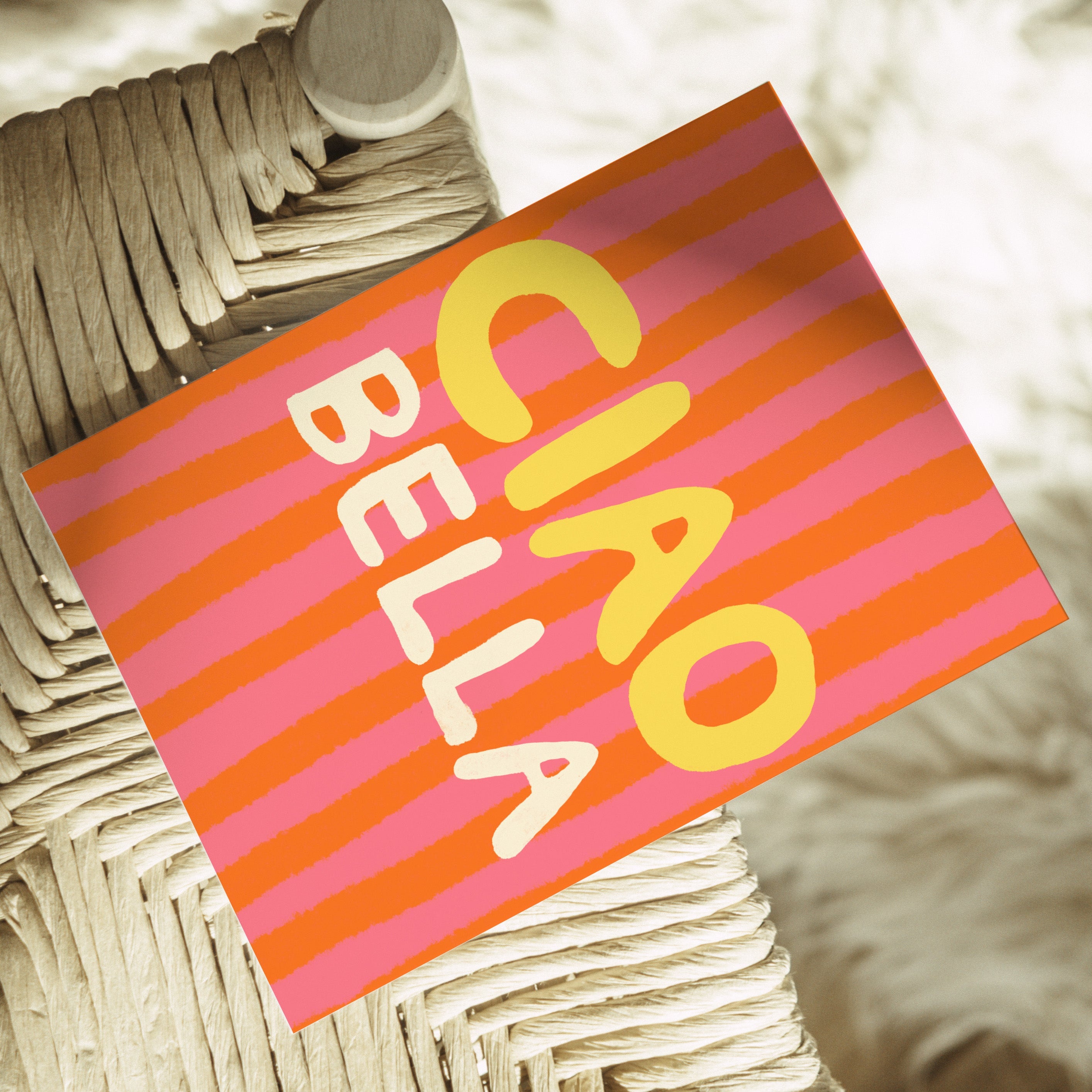POSTKARTE CIAO BELLA PINK