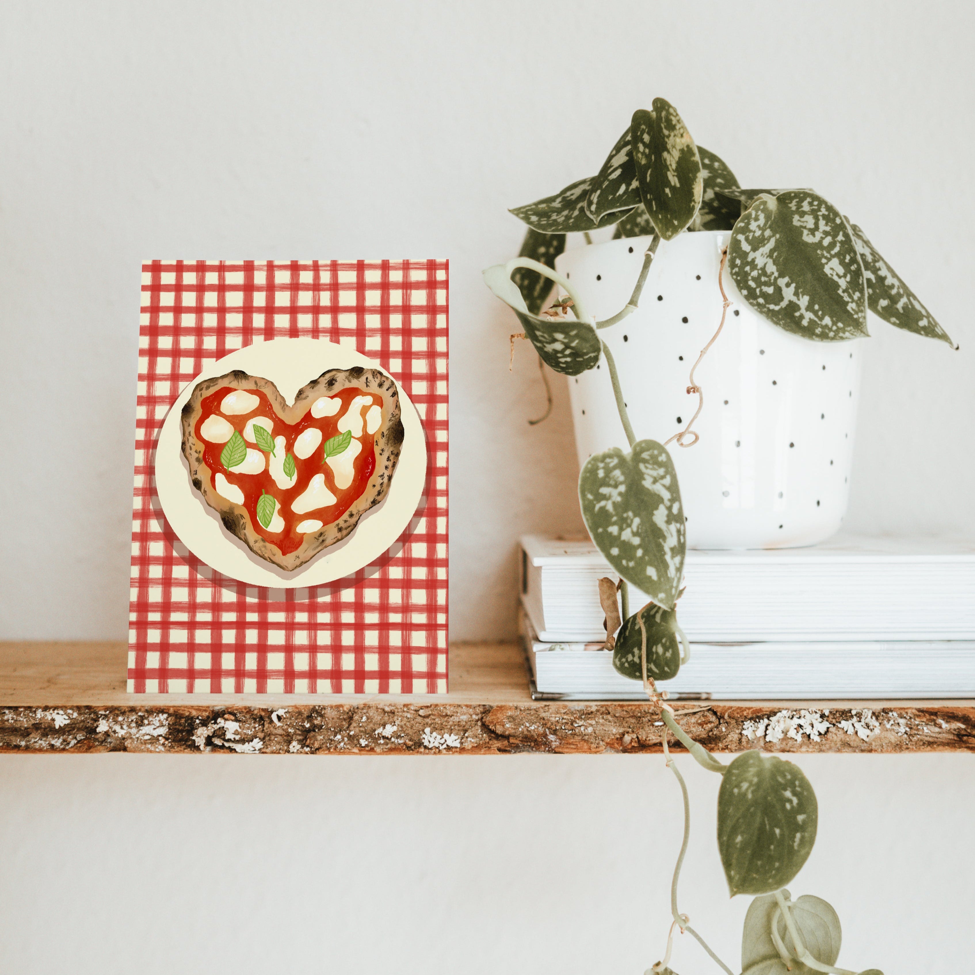 POSTKARTE PIZZA HERZ KARO