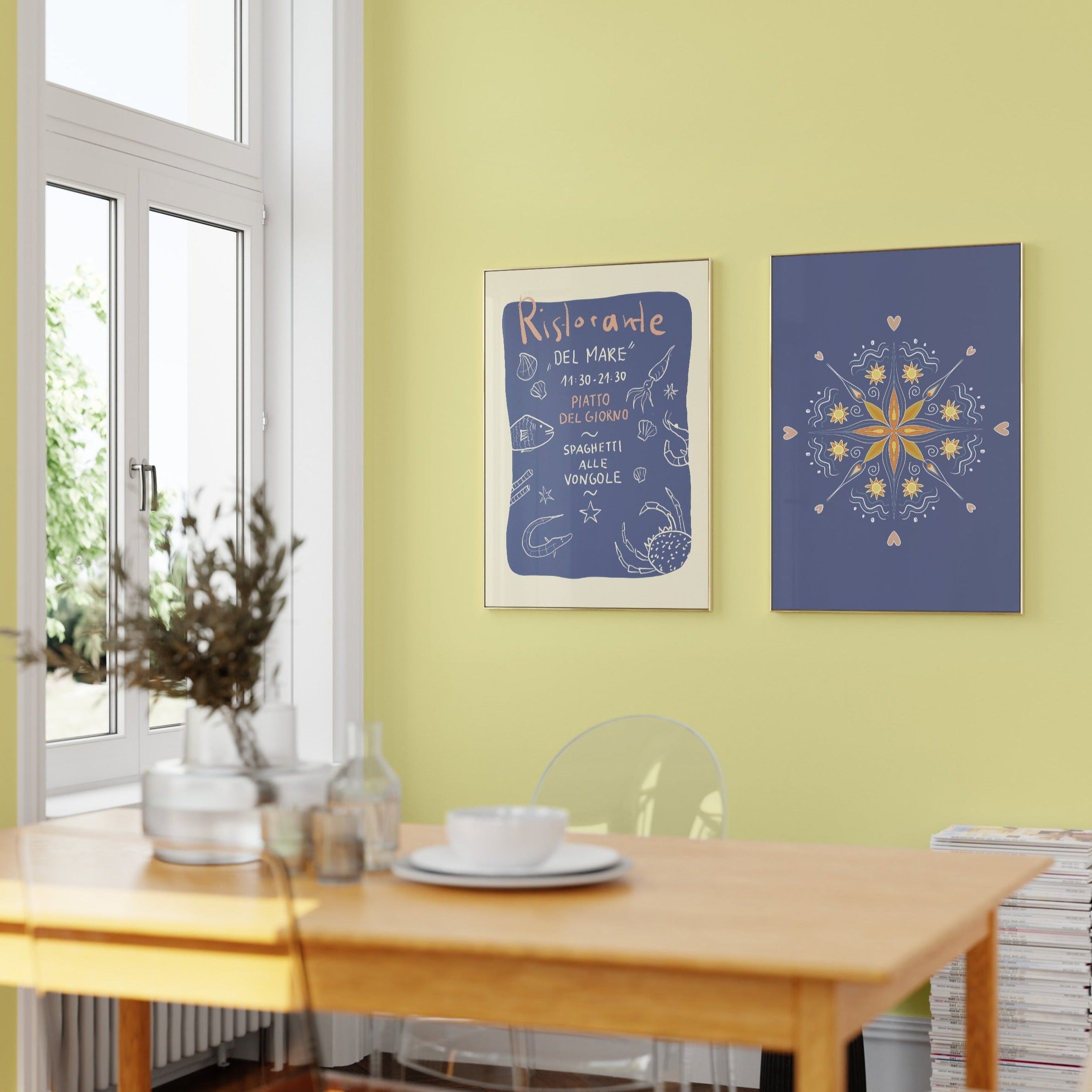 POSTER DUNKELBLAUES MANDALA