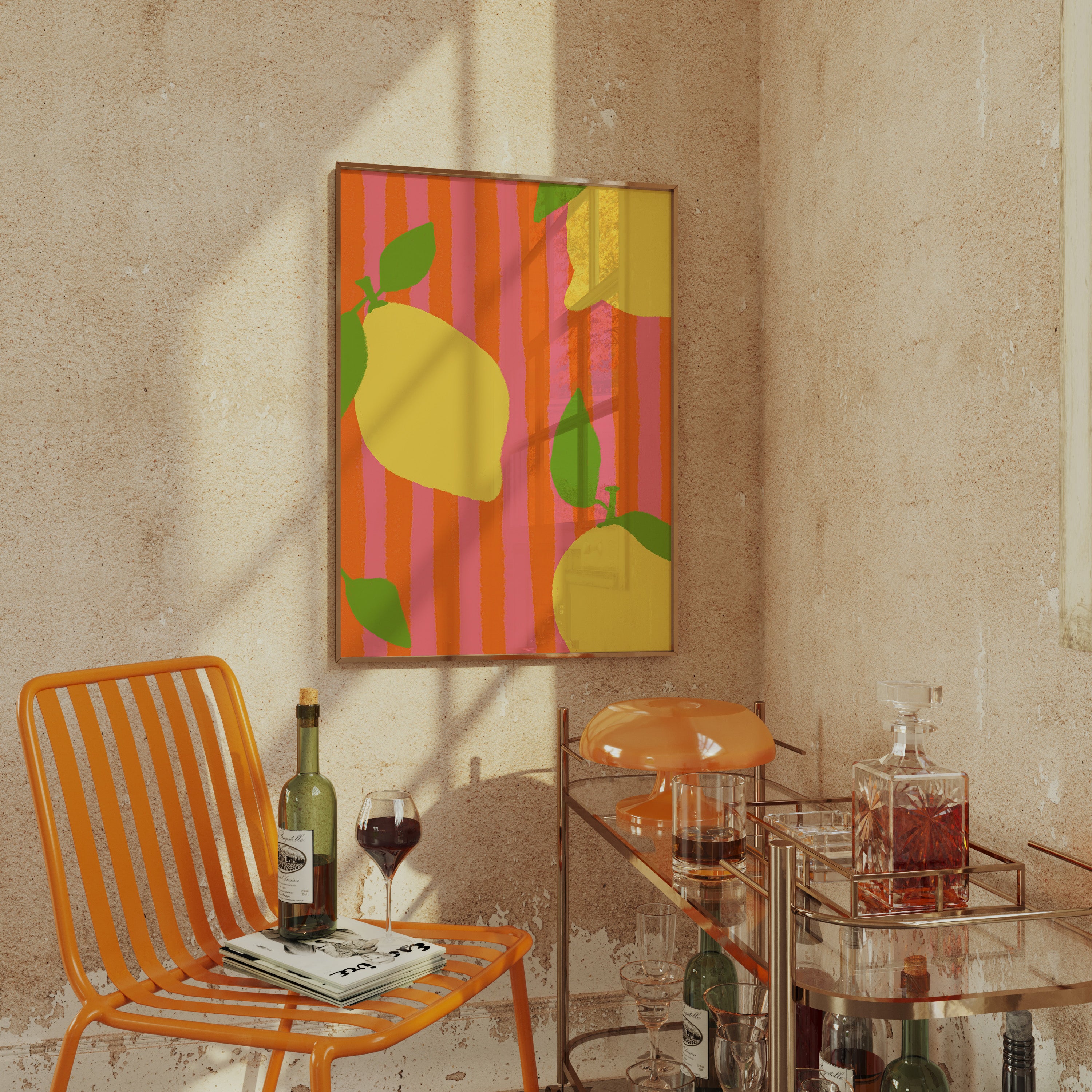 POSTER ZITRONEN PINK ORANGE