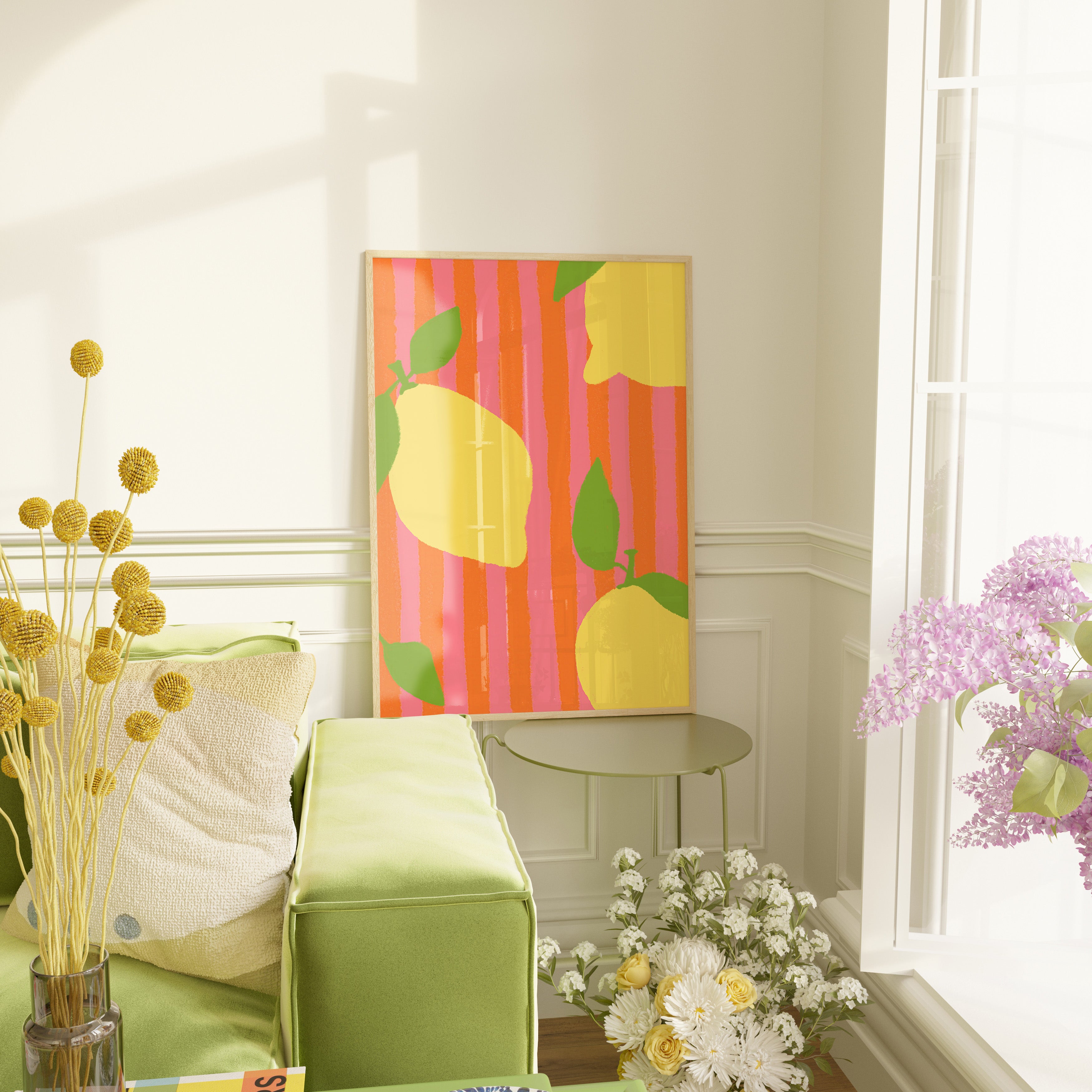 POSTER ZITRONEN PINK ORANGE